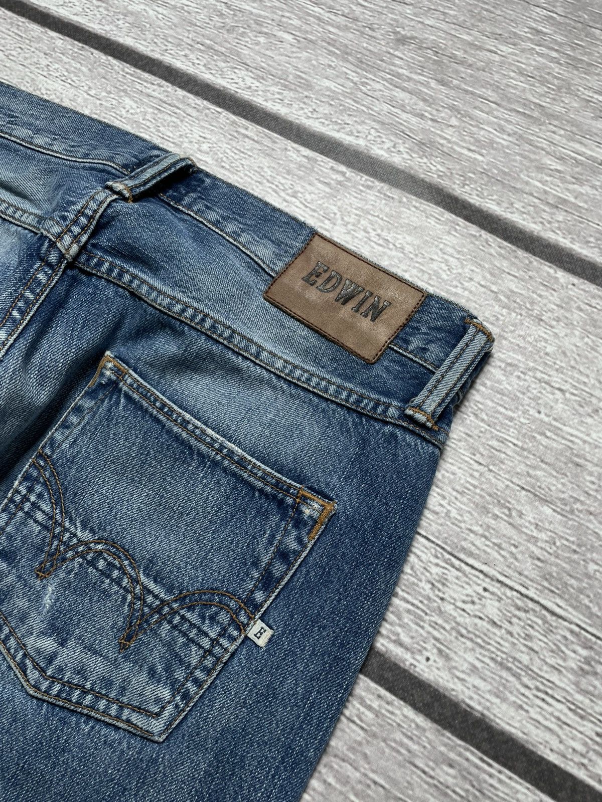 Edwin Edwin ED-55 Rainbow Selvedge Japanese Distress Denim Jeans Size US 32 / EU 48 - 10 Thumbnail