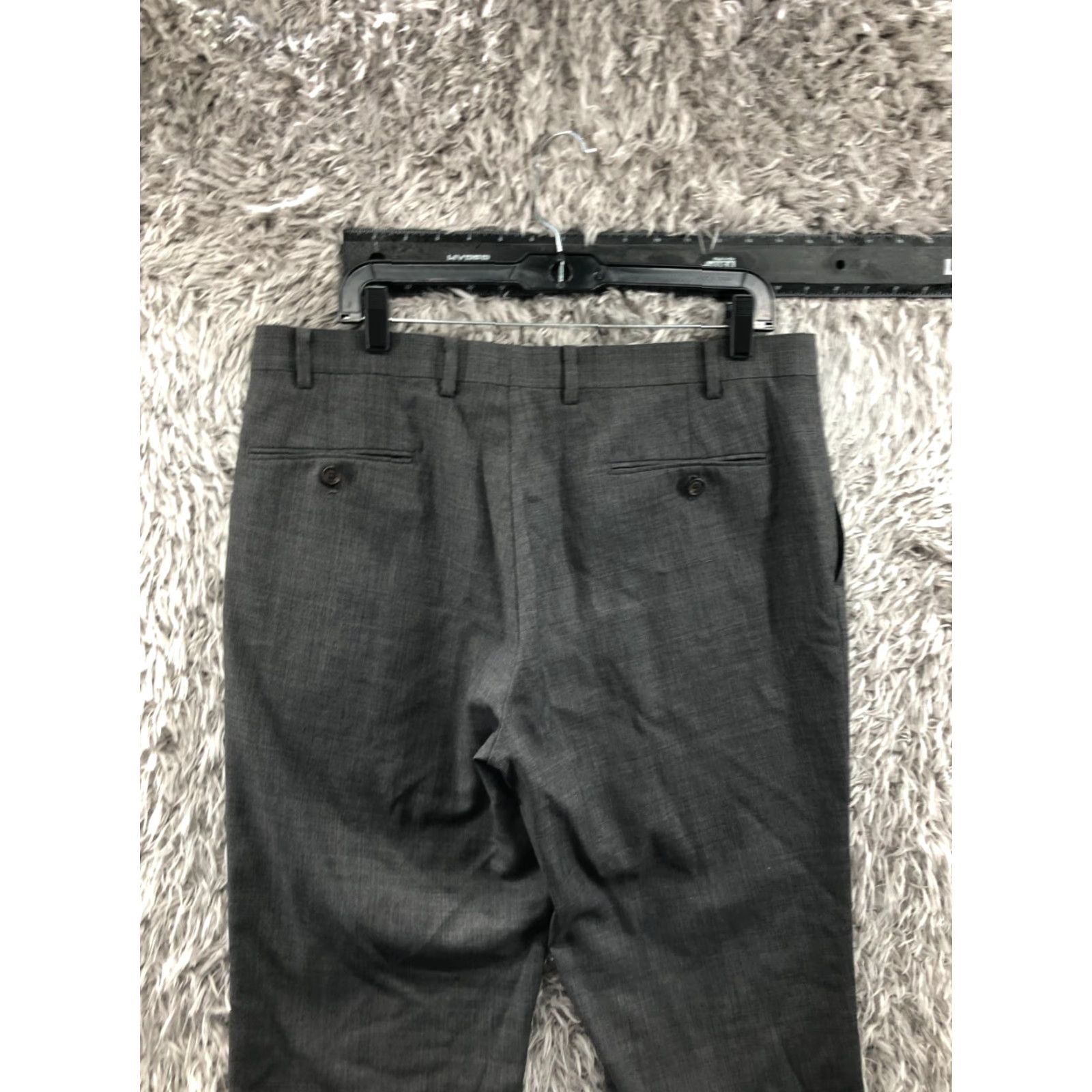 Ralph Lauren Lauren Ralph Lauren 100% Wool Gray Dress Pants Men 36 Flat Front Hook Eye Solid Logo Straight Classic Size US 36 / EU 52 - 7 Thumbnail