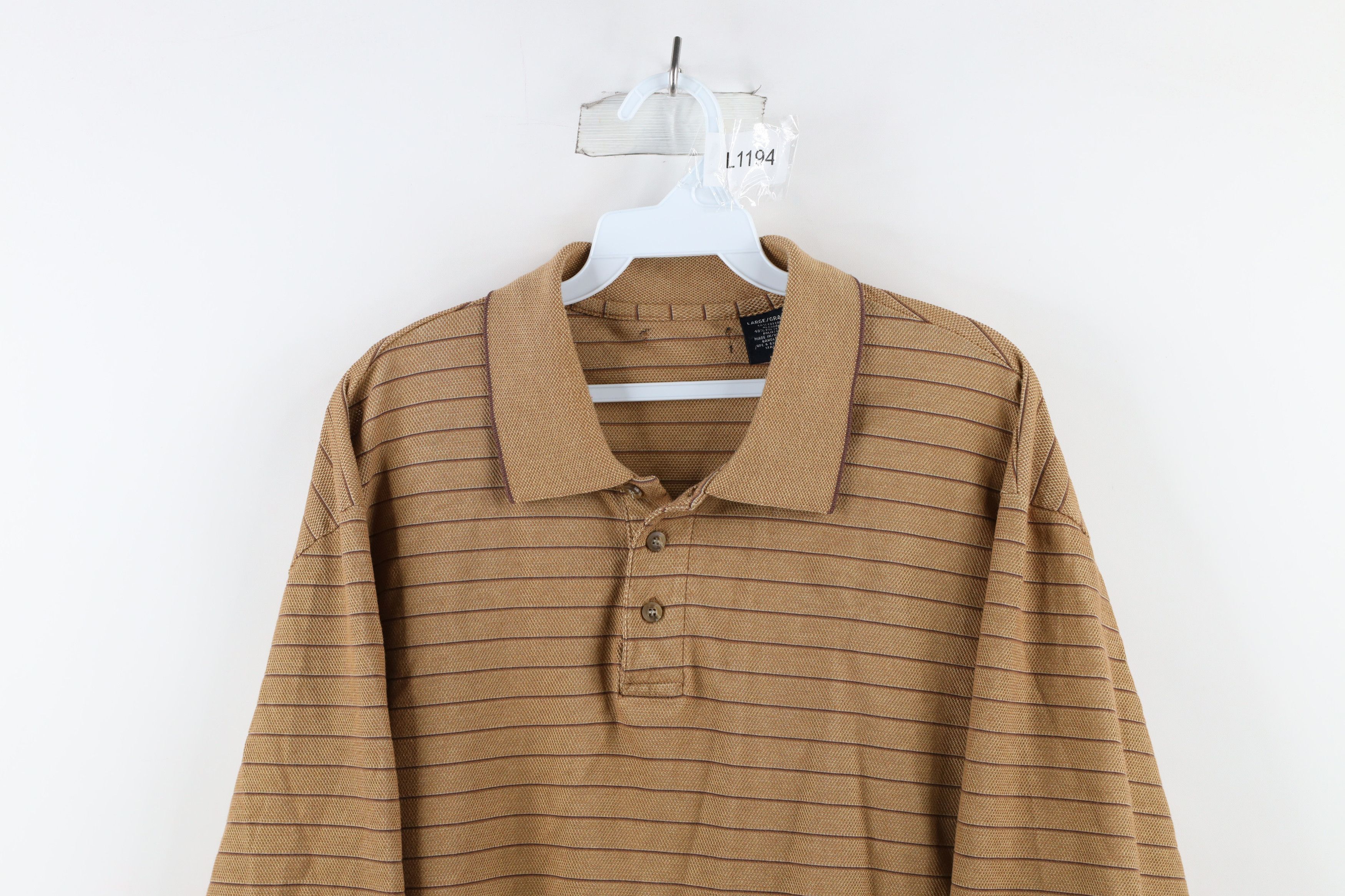 Vintage Vintage 90s Streetwear Thermal Waffle Knit Rugby Polo Size US L / EU 52-54 / 3 - 2 Thumbnail