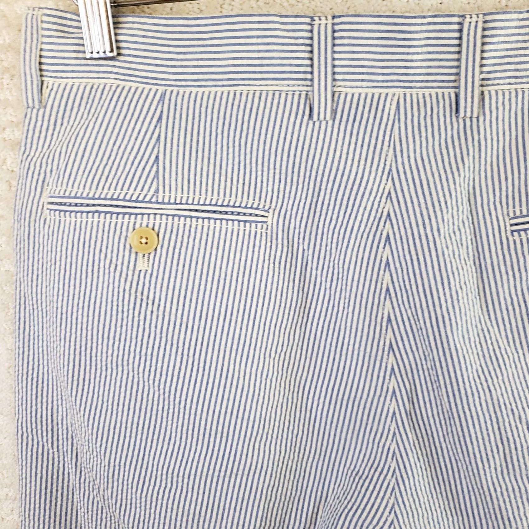 J.Crew J.CREW Mens Shorts Blue 32x10 Chino Seersucker Lightweight Beach Golf Outdoors Size US 32 / EU 48 - 4 Thumbnail