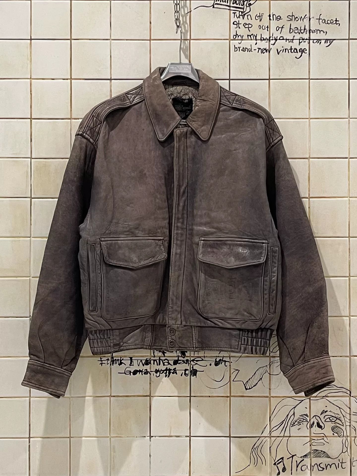 Vintage Vintage A-2 Pilot Leather Jacket Size US M / EU 48-50 / 2 - 1 Thumbnail