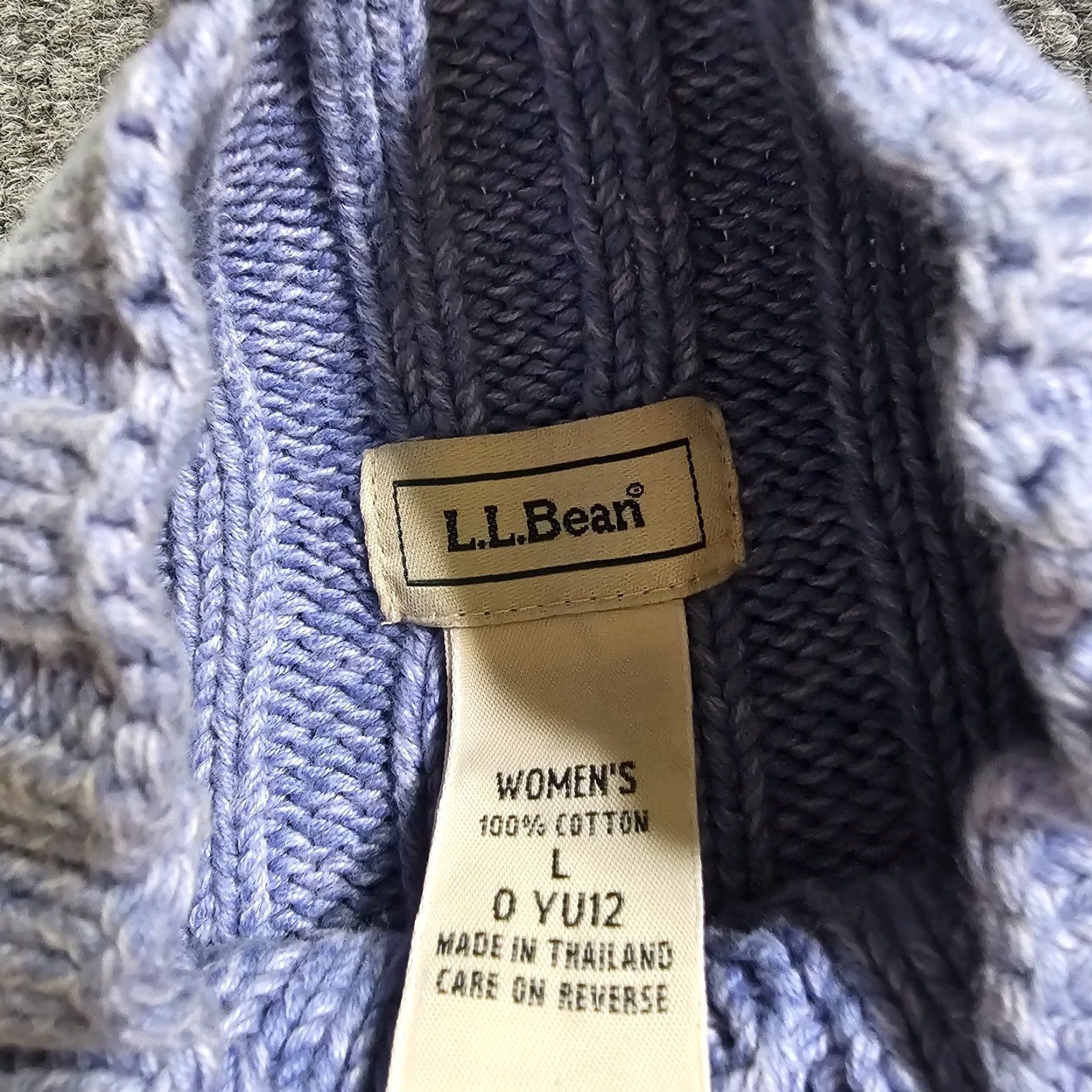 Vintage LL Bean Sweater Women Large Blue Ribbed Cable Knit Long Sleeve Pullover Career Casual Winter Naughty? Size L / US 10 / IT 46 - 3 Thumbnail