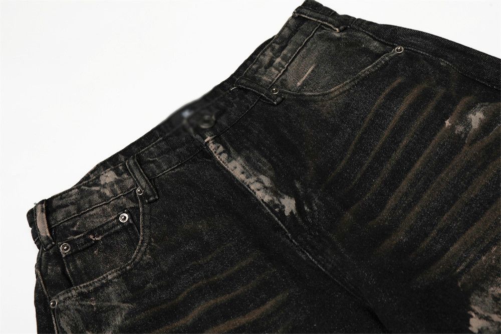 Vintage Men's casual ink-splashed punk washed distressed jeans Size US 32 / EU 48 - 3 Thumbnail