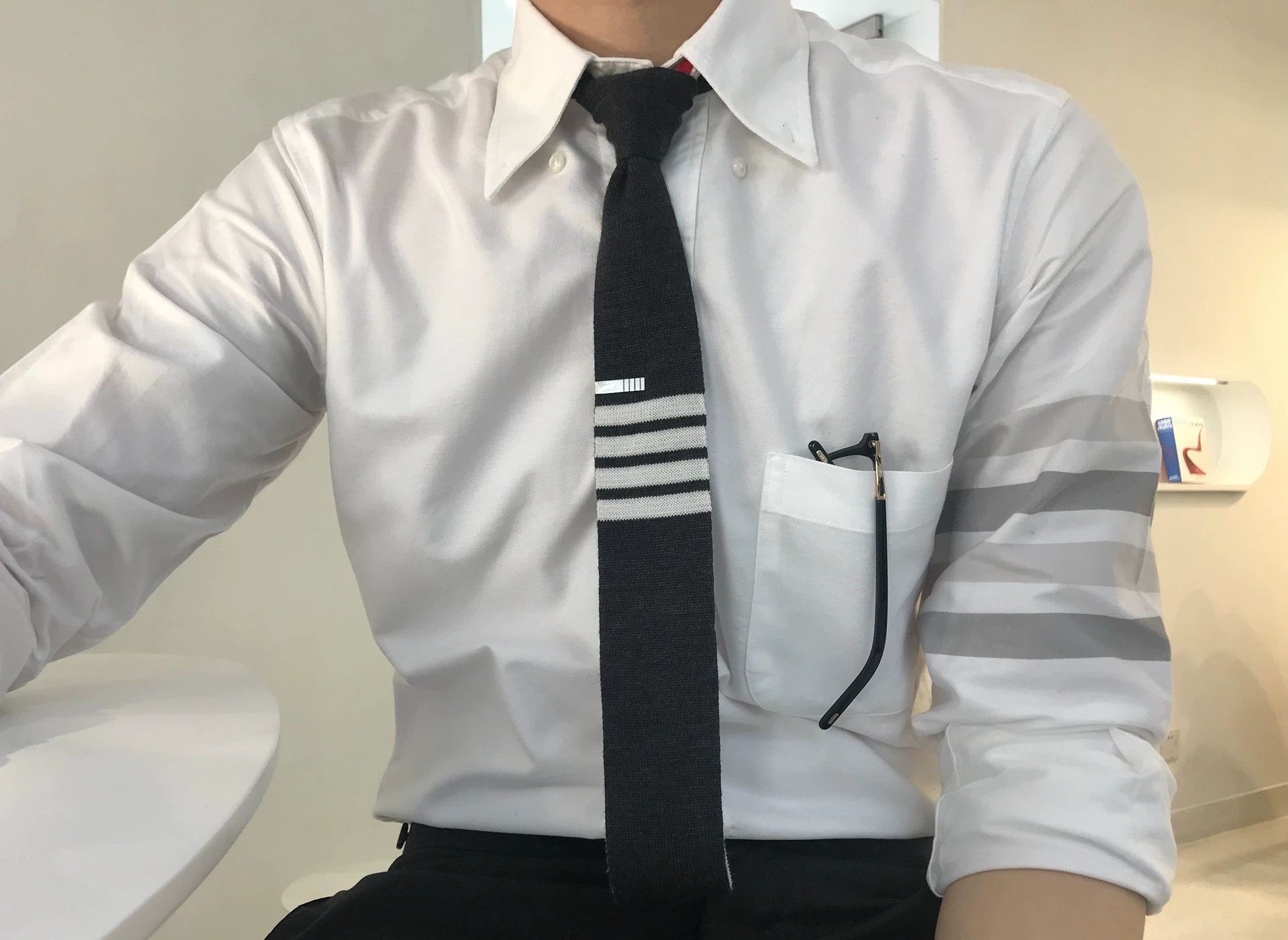 Thom Browne Thom Browne 4-Bar White Oxford Shirt Size0 98 New Size US XS / EU 42 / 0 - 7 Thumbnail