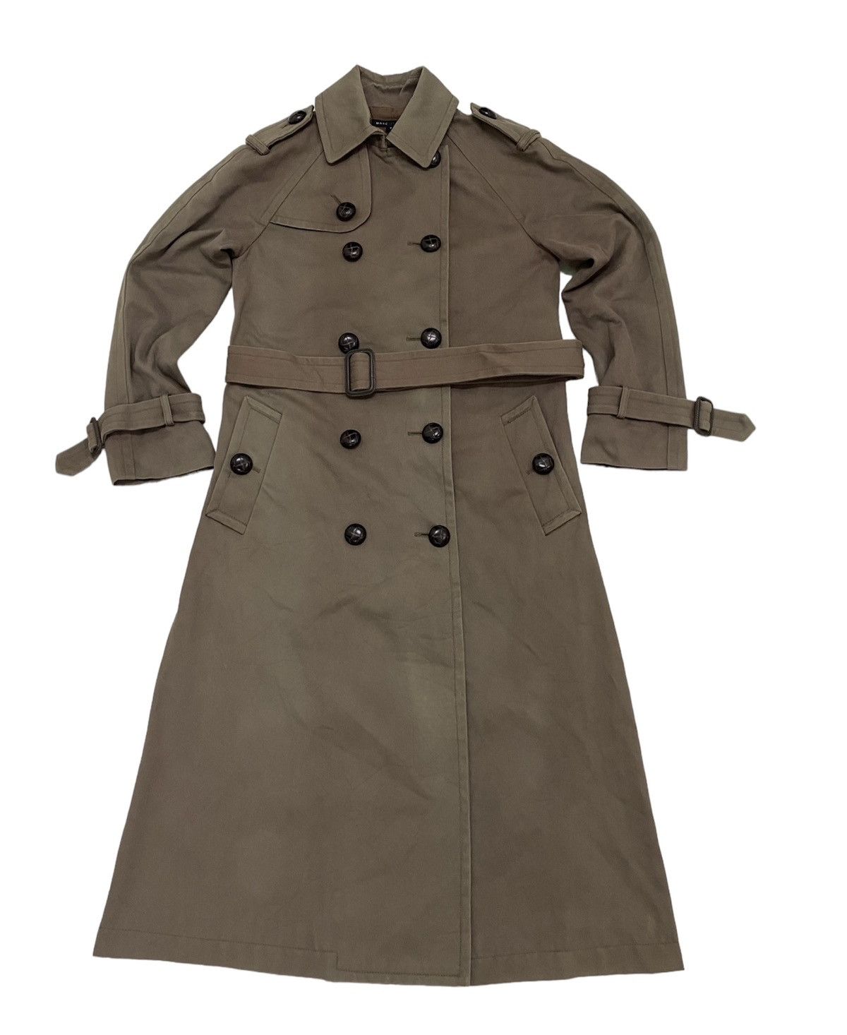 image of Vintage Marc Jacobs Trench Coat Jacket in Chocolate Brown, Women's (Size Small)