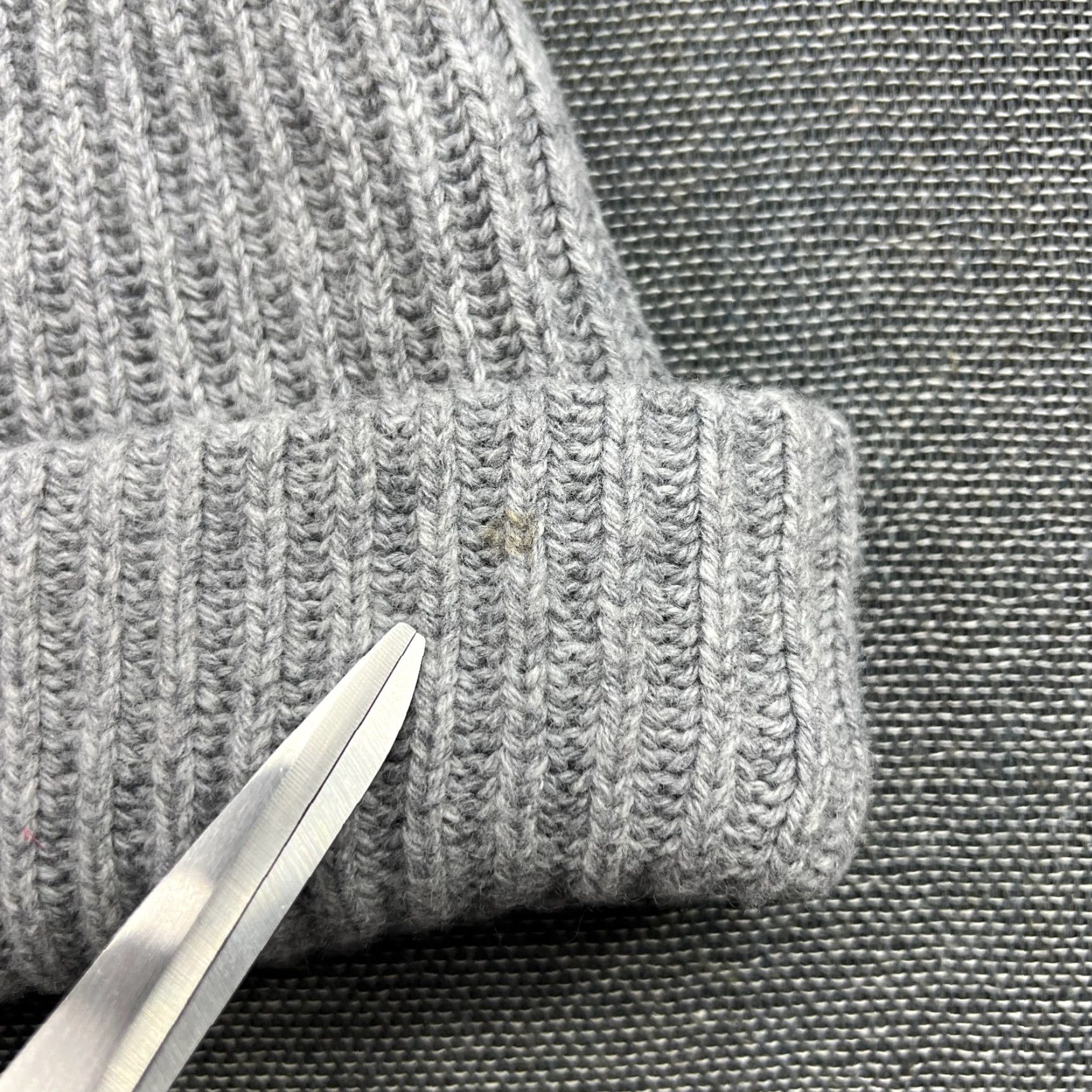 Ganni GANNI Womens Beanie One Size Wool Blend Gray Knitted Cuffed Size ONE SIZE - 3 Thumbnail