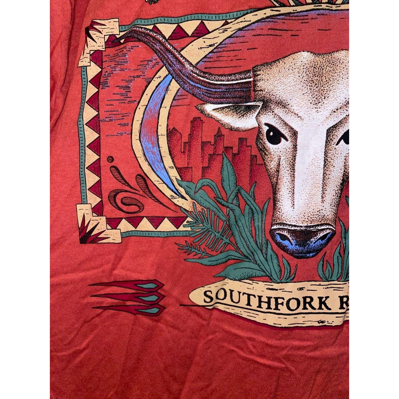 Jerzees Vintage Texas Shirt Southfork Ranch Tee Movie VTG 90s Large Size US L / EU 52-54 / 3 - 6 Thumbnail