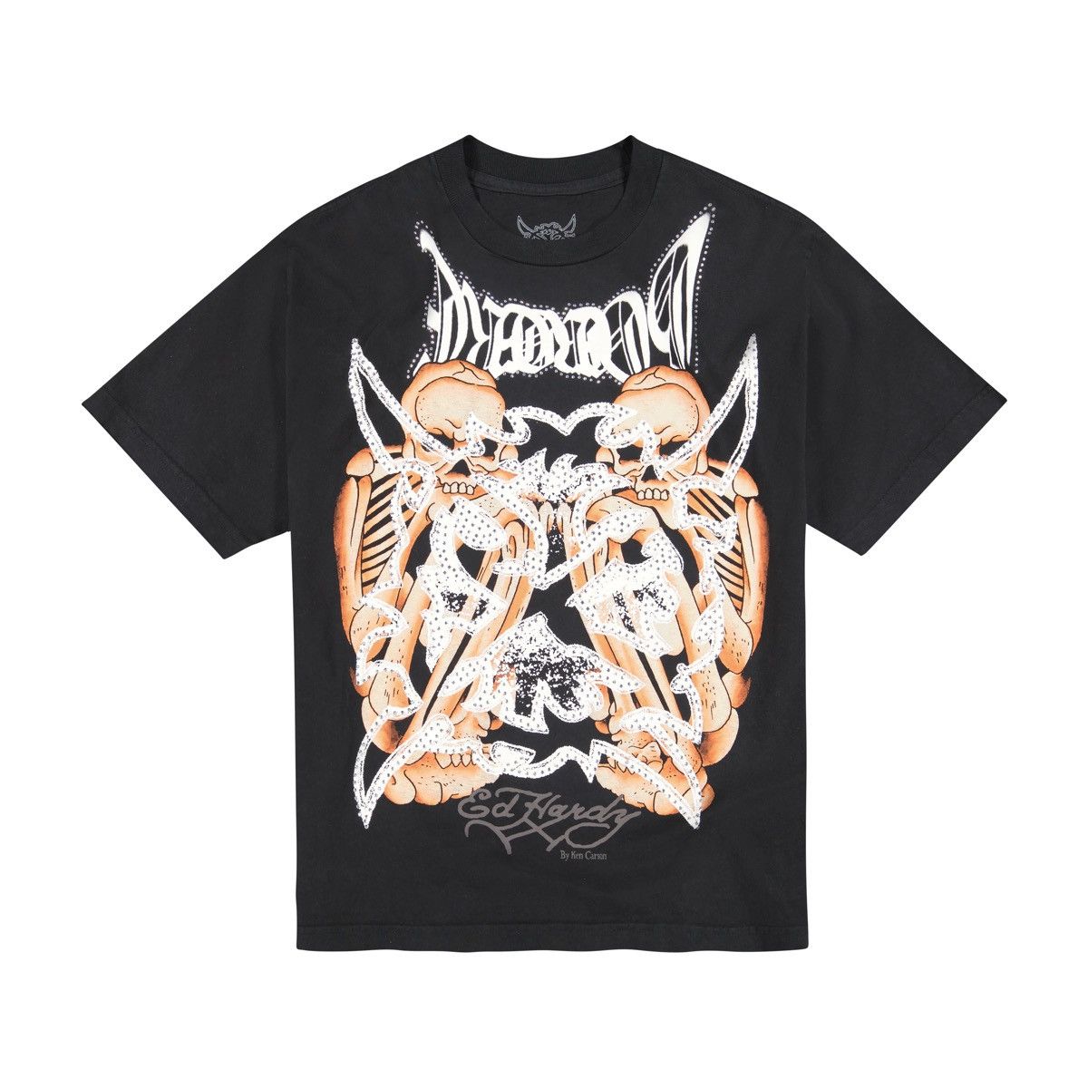 Ed Hardy × Ken Carson Ed Hardy X Ken Carson Hardcore Mens Rhinestone SS Tee Size US L / EU 52-54 / 3 - 1 Thumbnail