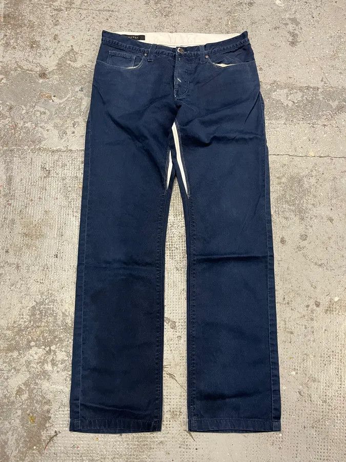 Gucci 2000s Gucci Navy & White Avant-Garde Slim Pants Size US 30 / EU 46 - 3 Thumbnail