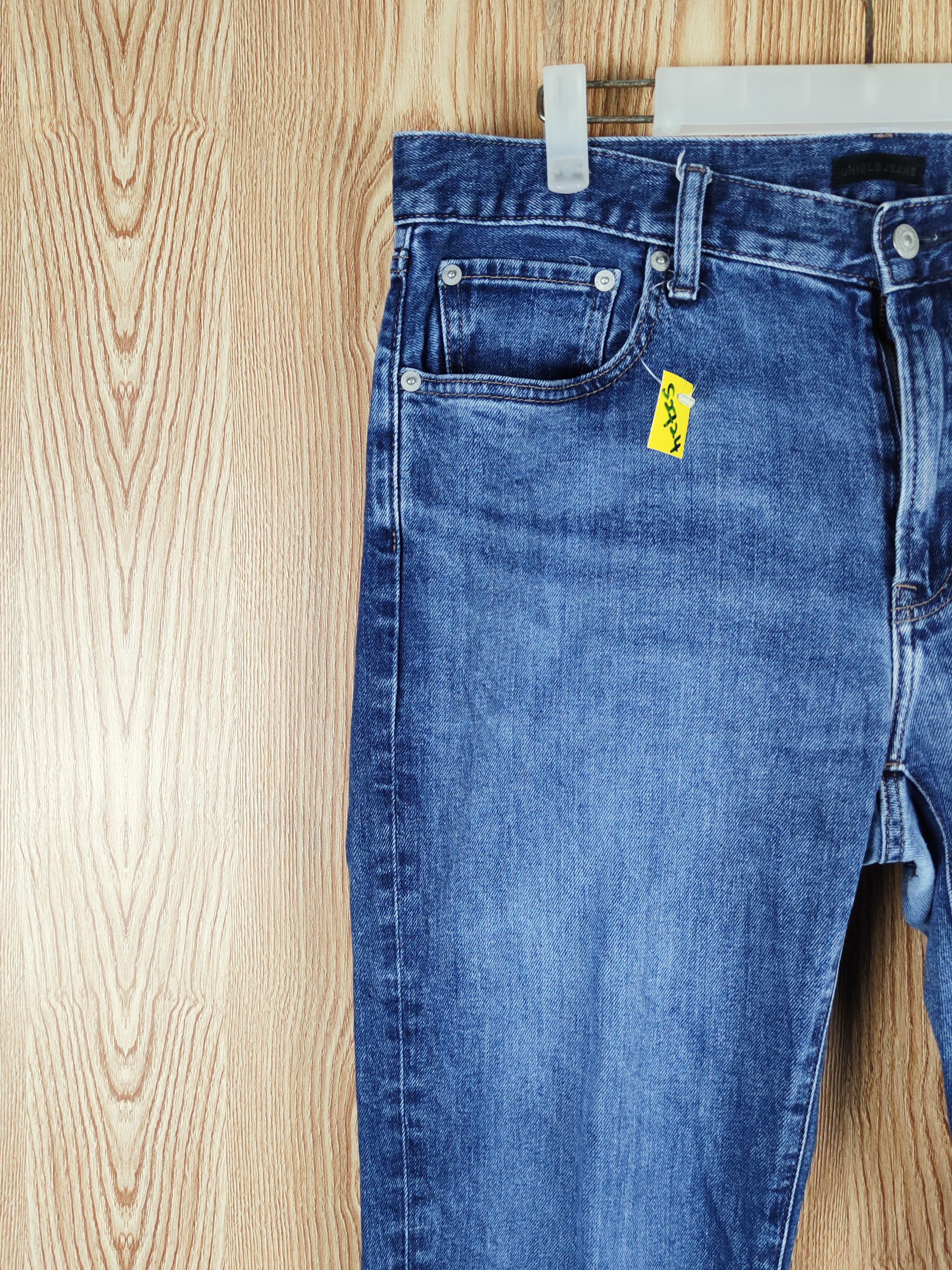 Japanese Brand Uniqlo Blue Distressed Ripped Jeans #S2724 Size US 35 - 3 Thumbnail
