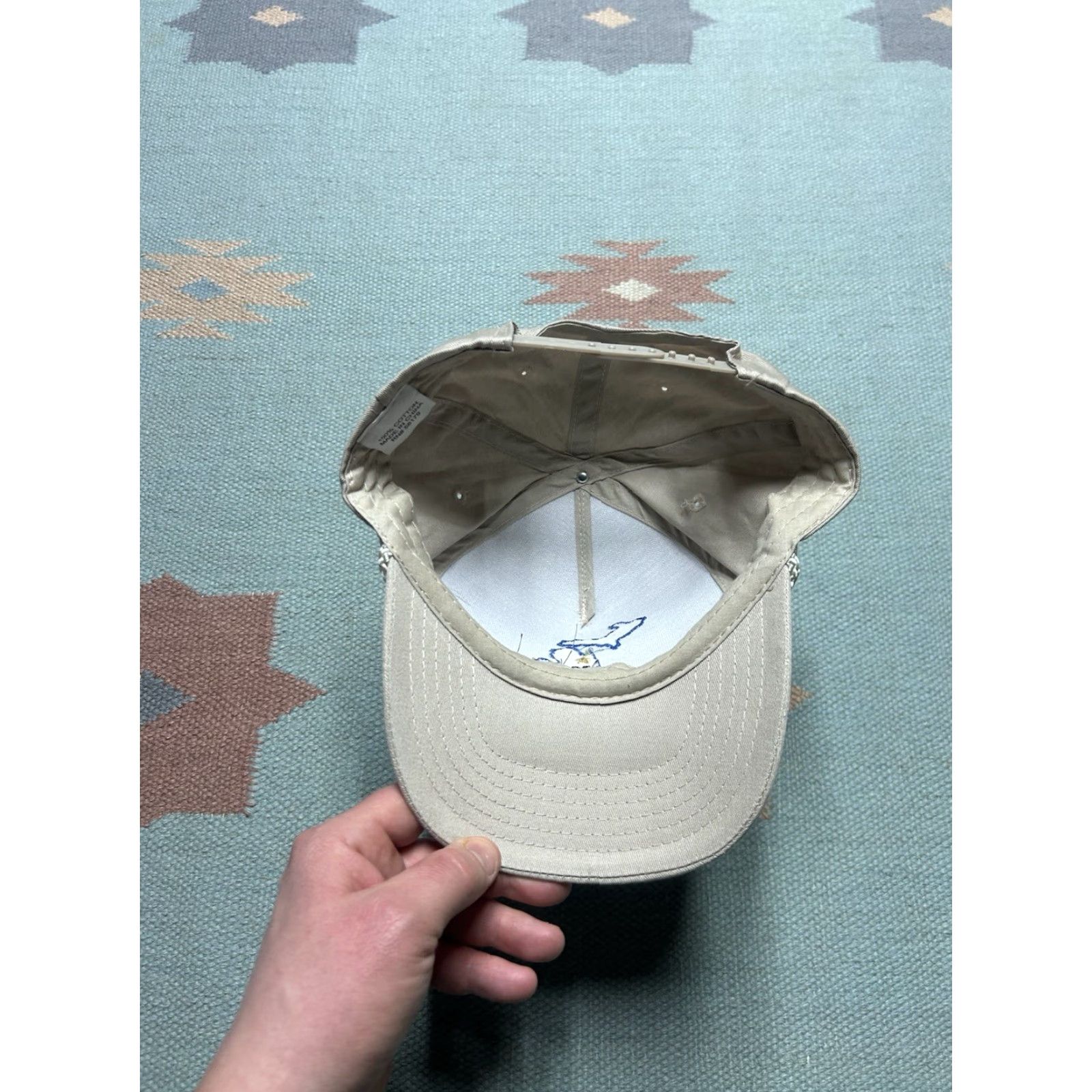 Vintage VINTAGE SnapBack hat cap Marion Michigan mitten cotton beige tan adjustable Size ONE SIZE - 6 Thumbnail