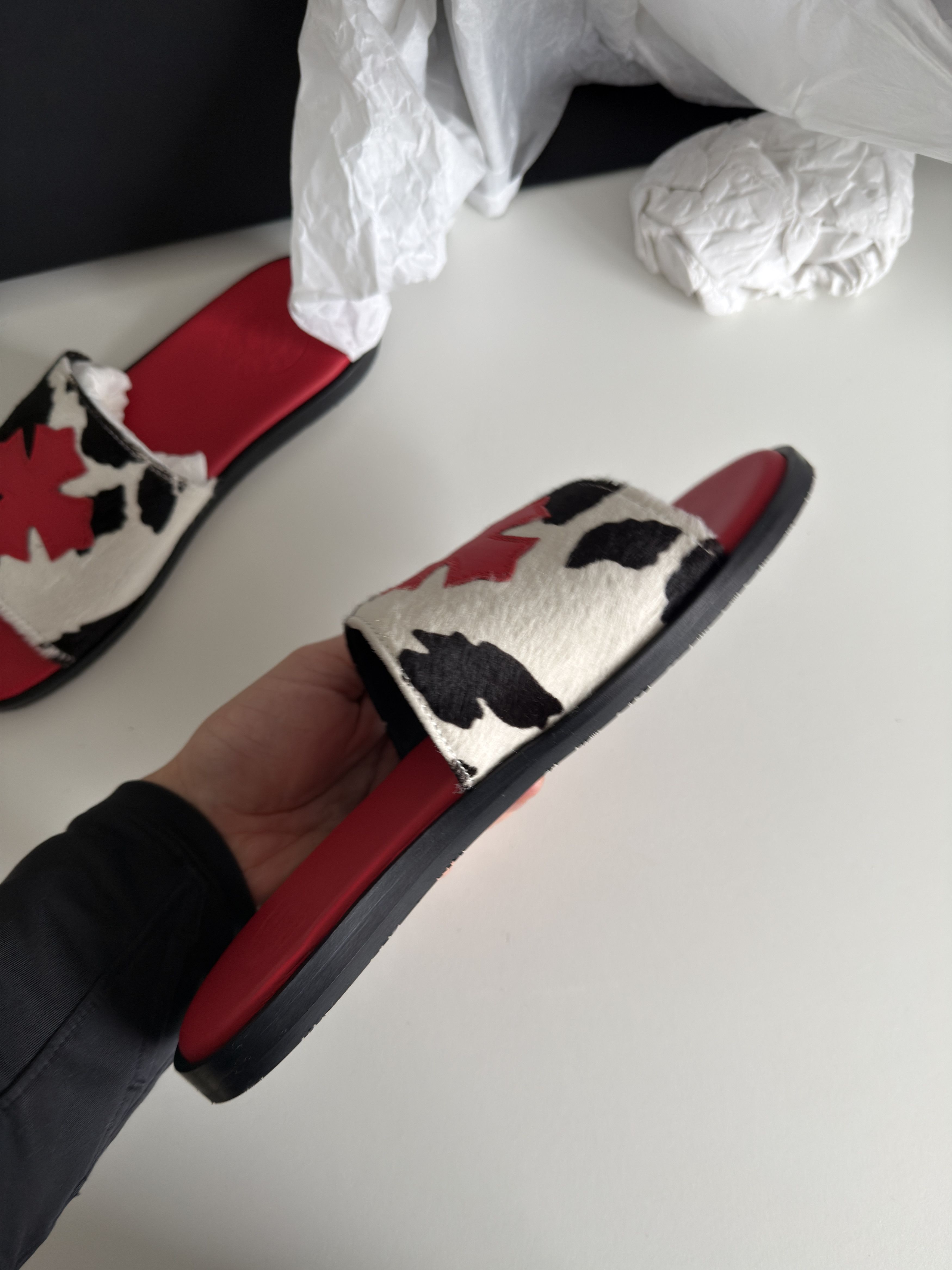 Chrome Hearts Chrome hearts Red patch cow slides Size US 7 / EU 40 - 15 Thumbnail