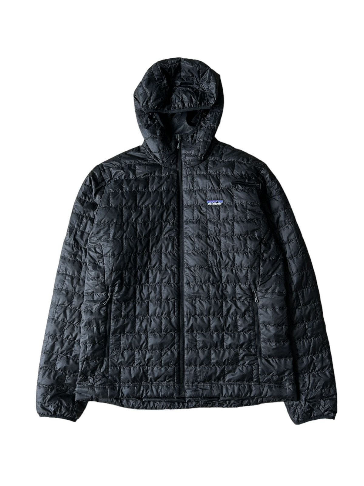 image of Ss23 Patagonia Nano Puff Primaloft Black Hooded Jacket, Men's (Size Large)