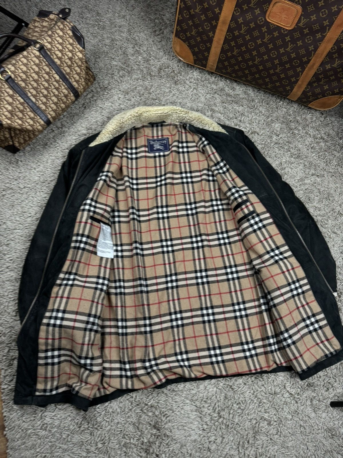 Burberry × Vintage Vintage leather jacket Burberry original luxury casual item Size US XL / EU 56 / 4 - 2 Thumbnail