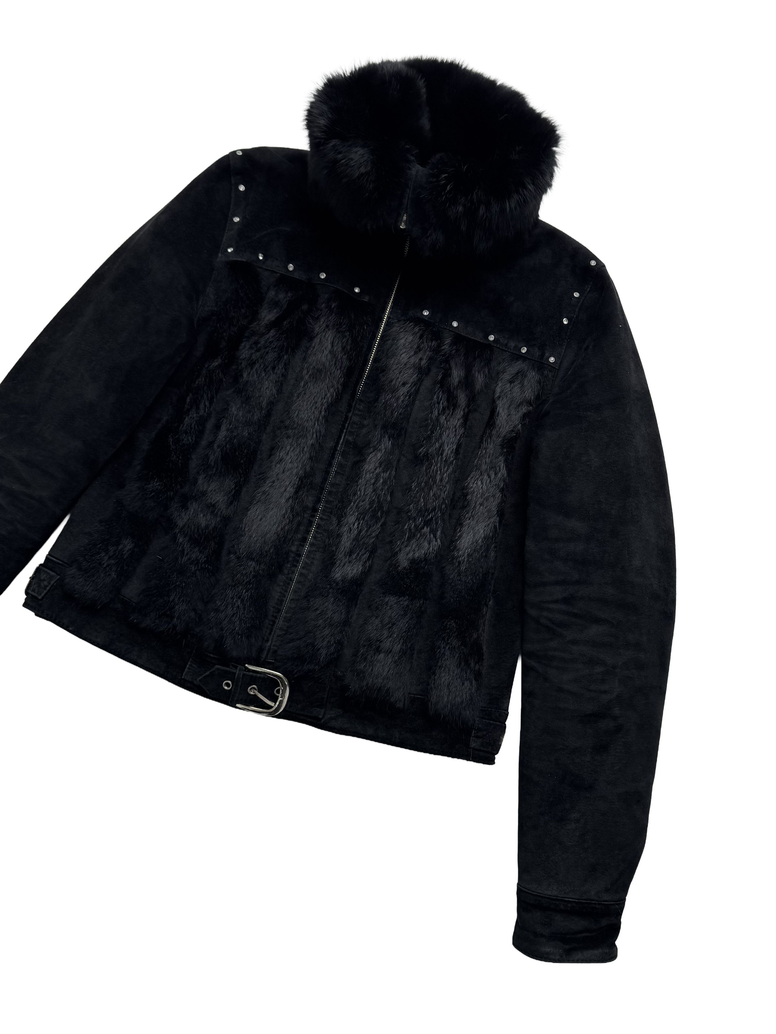 Vintage Vintage Cropped Leather Jacket With Real Fur Details Size M / US 6-8 / IT 42-44 - 7 Thumbnail