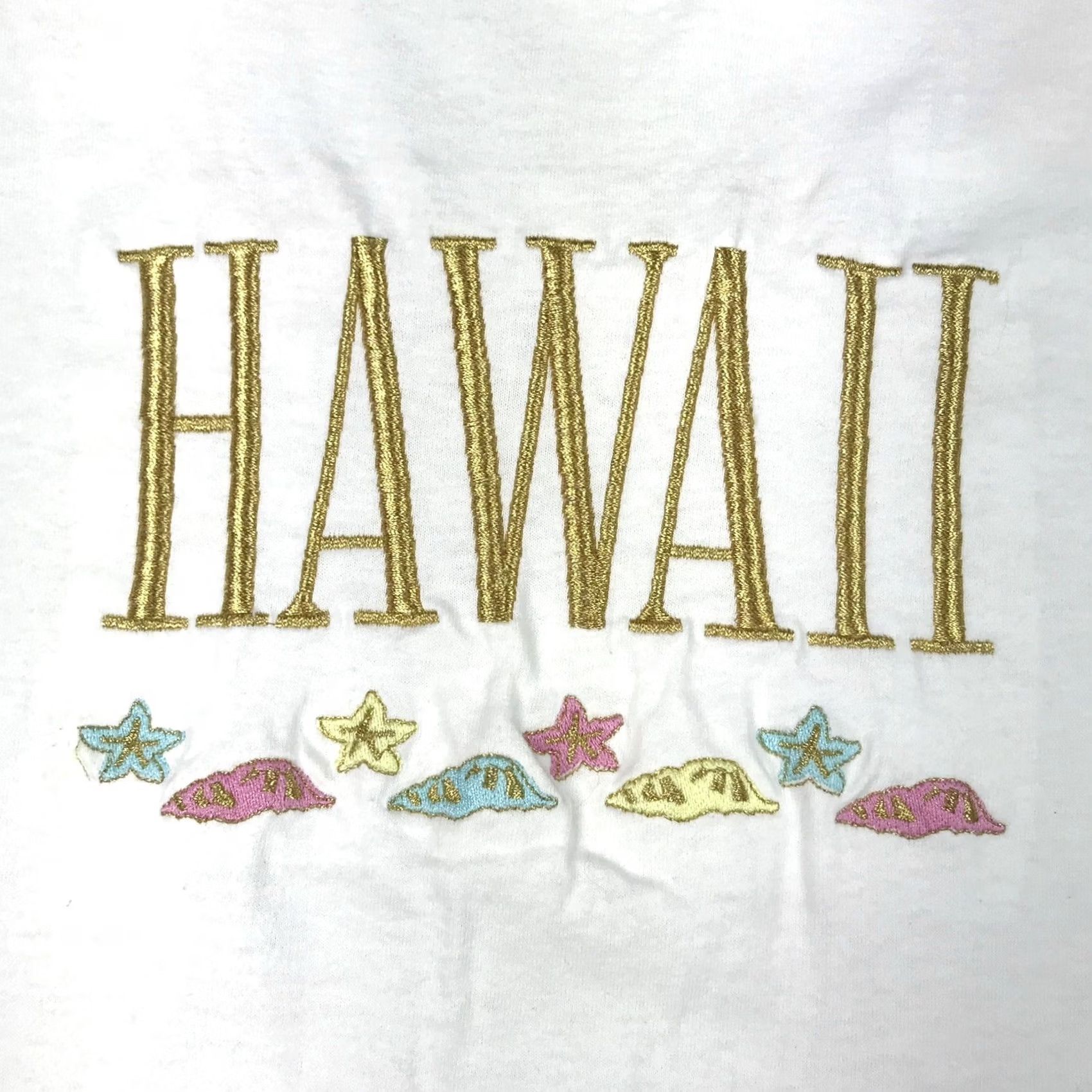Anvil VINTAGE Hawaii White T Shirt Womens XL Embroidered Made USA 90s Single Stitch Anvil Shirt Short Sleeve Cotton Mens Womens Boys Girls Size XL / US 12-14 / IT 48-50 - 6 Thumbnail