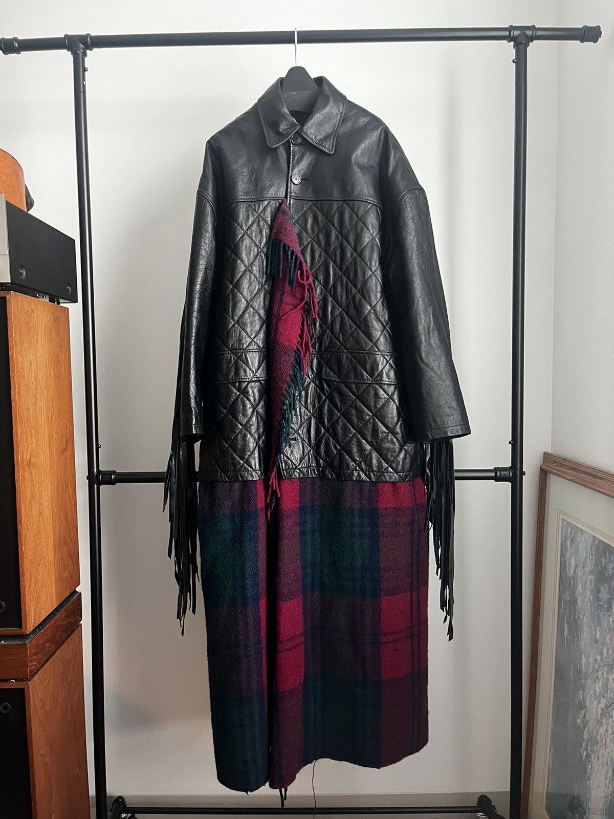 Balenciaga fw18 quilted leather layered parka rp7500