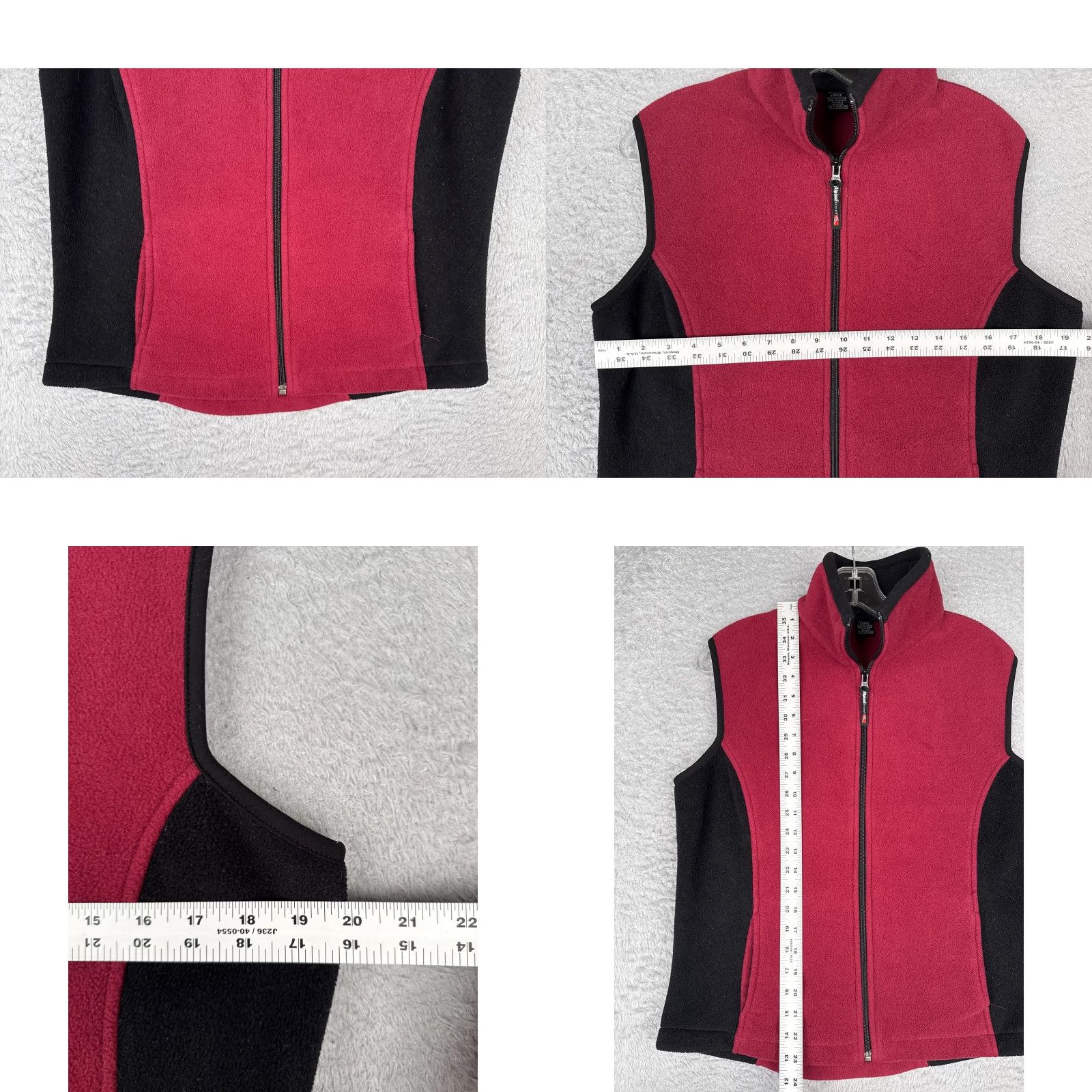 Vintage Alpine Design Vest Women L Red Black Fleece Full Zip Outdoor Hiking Polartec Size L / US 10 / IT 46 - 8 Thumbnail