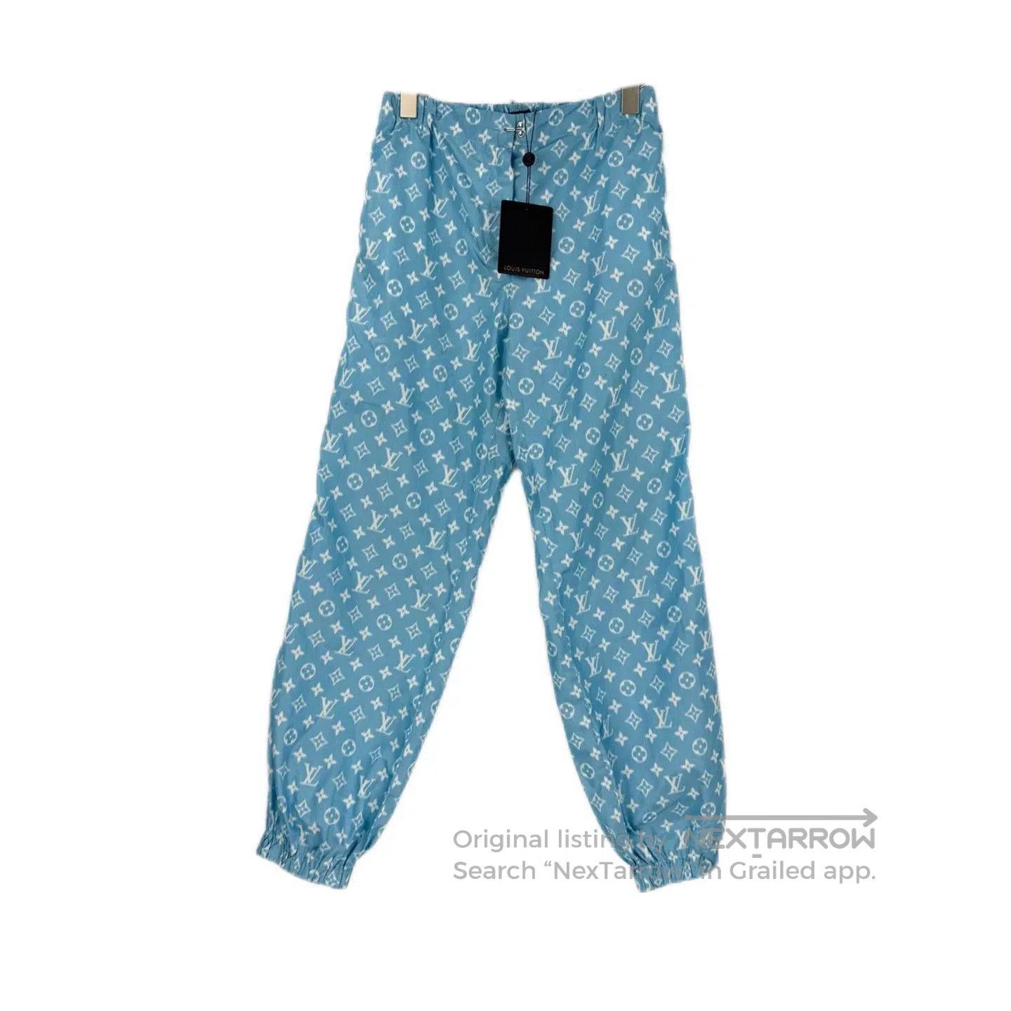 Louis Vuitton Louis Vuitton Blue Logo Silk Blend Pants. Size US 36 / EU 52 - 1 Thumbnail