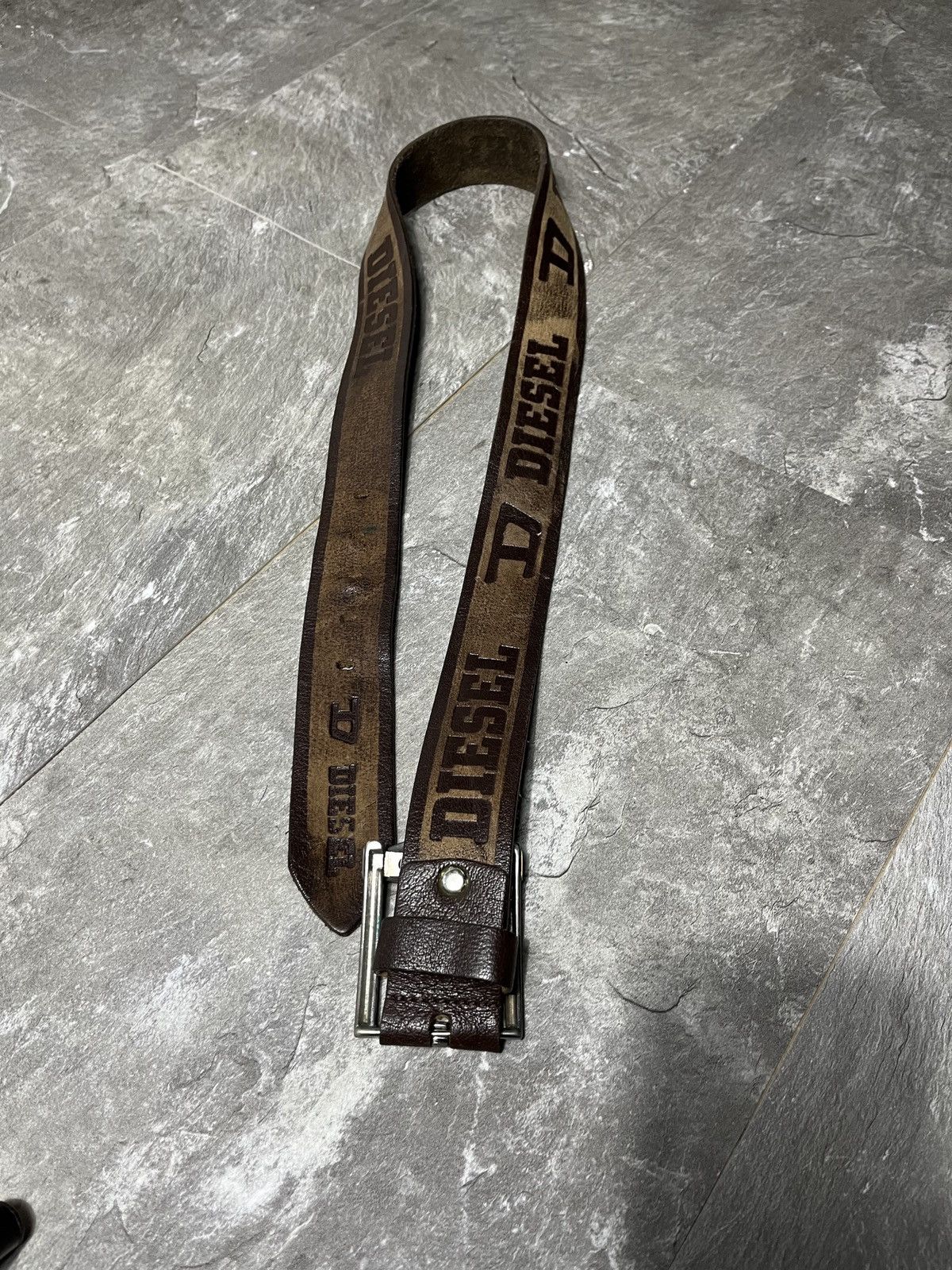 Diesel Vintage Diesel Leather Belt Monogram Big Logo Japanese Y2k Size ONE SIZE - 4 Thumbnail