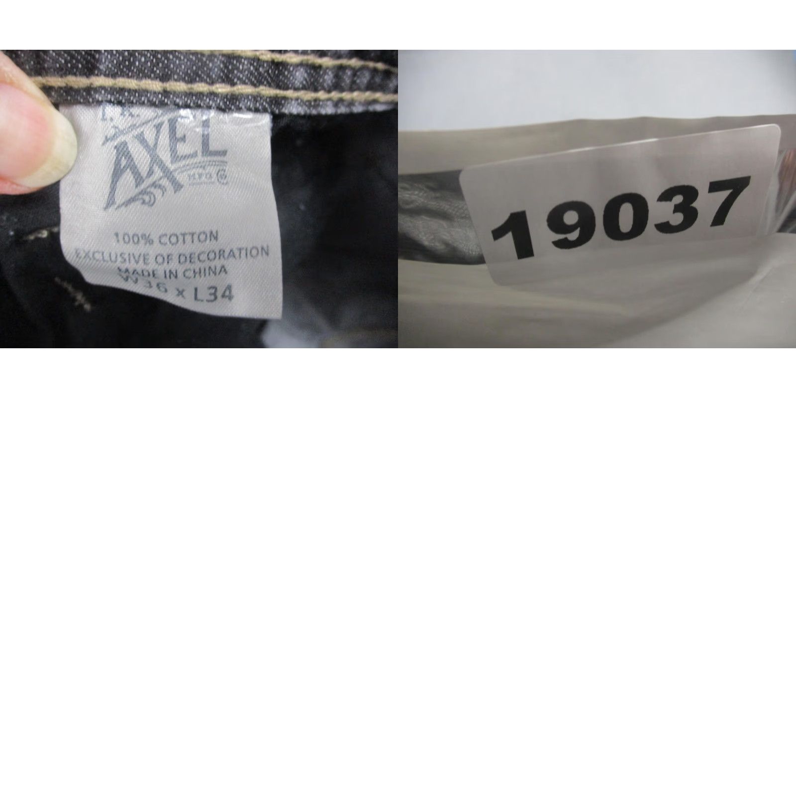 Denime Axel Jeans Mens 36x34 Gray Relaxed Straight Charcoal Wash Embroidered Denim Size US 36 / EU 52 - 9 Thumbnail