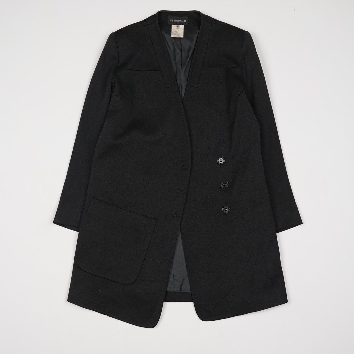 Ann Demeulemeester Ann Demeulemeester Wool Black Coat Jacket Kimono Vintage Size S / US 4 / IT 40 - 3 Thumbnail