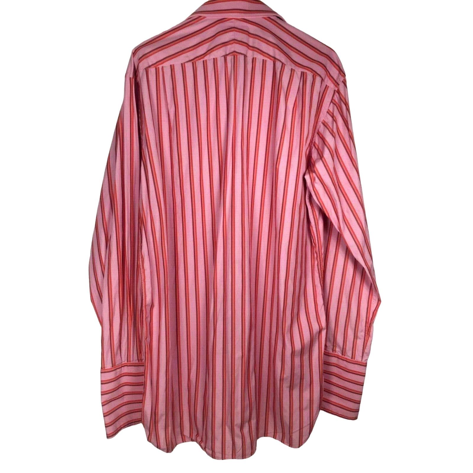 Thomas Pink Thomas Pink Jermyn Street Pink Striped Dress Shirt Size 16.5 Size US M / EU 48-50 / 2 - 2 Thumbnail