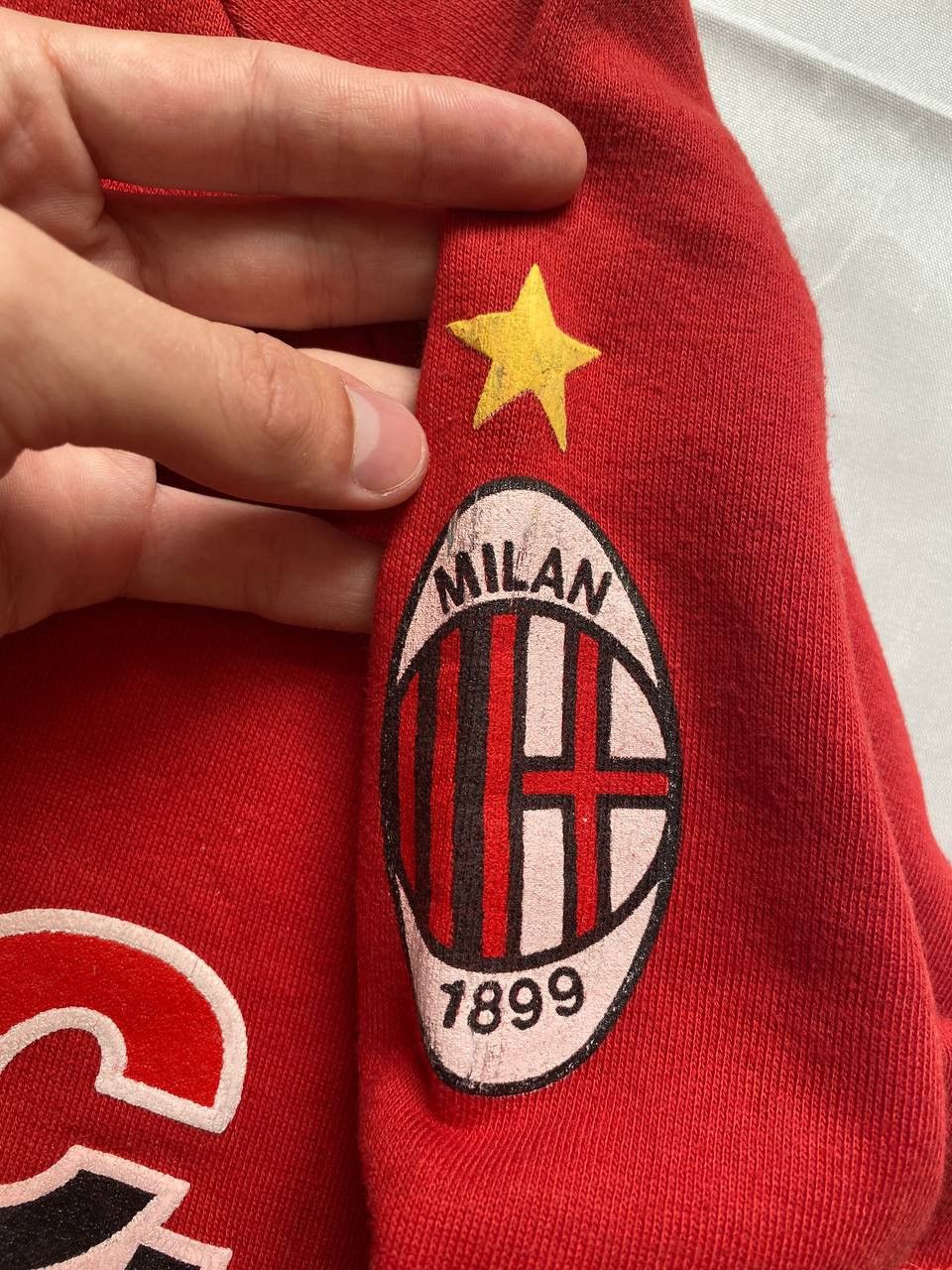Vintage AC Milan Sweatshirt Crewneck Vintage 1990s Red Football Size US L / EU 52-54 / 3 - 5 Thumbnail
