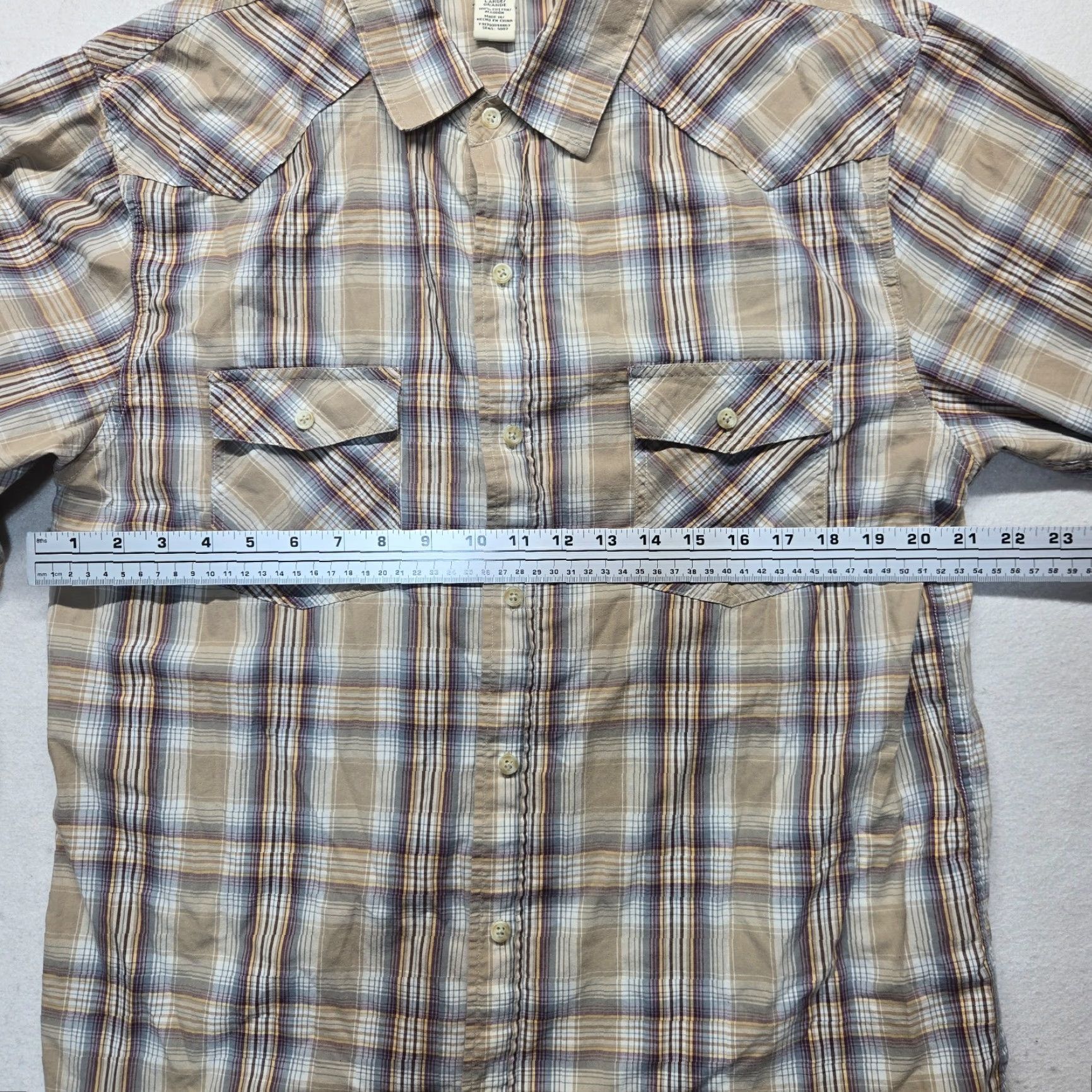 Route 66 VINTAGE Route 66 Brown Plaid Western Button-Up Shirt Adults Large Long Sleeve Casual Outdoor Size US L / EU 52-54 / 3 - 4 Thumbnail