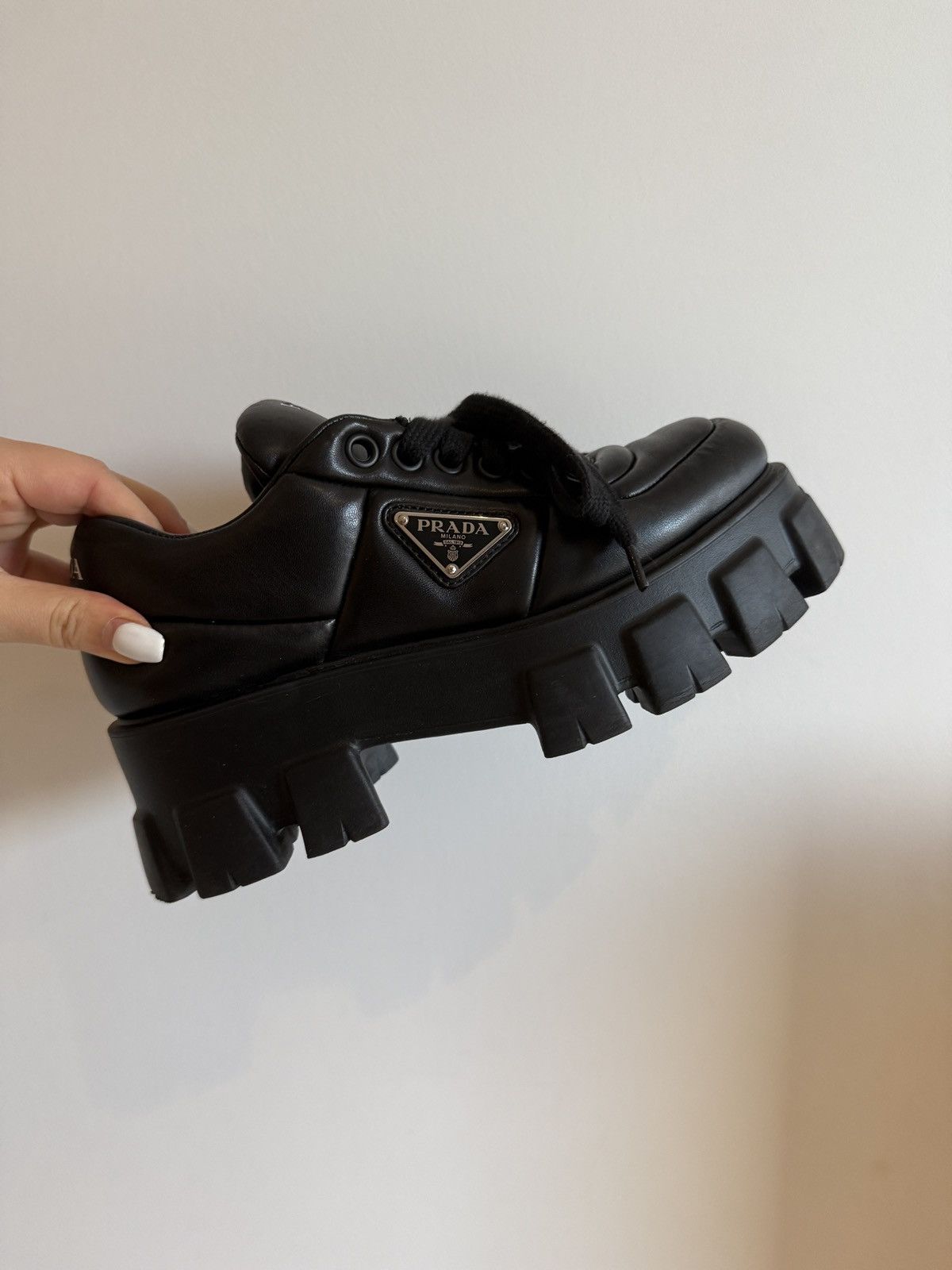 Prada Prada Soft Leather Padded Nappa Shoes Size US 7.5 / IT 37.5 - 1 Thumbnail