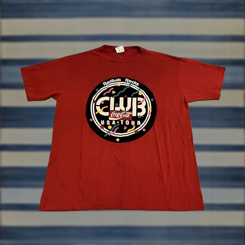 Reebok VINTAGE Reebok Rocks T-Shirt Coca-Cola Club USA Tour Crew Red XL Shirt Mens 80s 90s Band USA Promo Size US XL / EU 56 / 4 - 1 Thumbnail