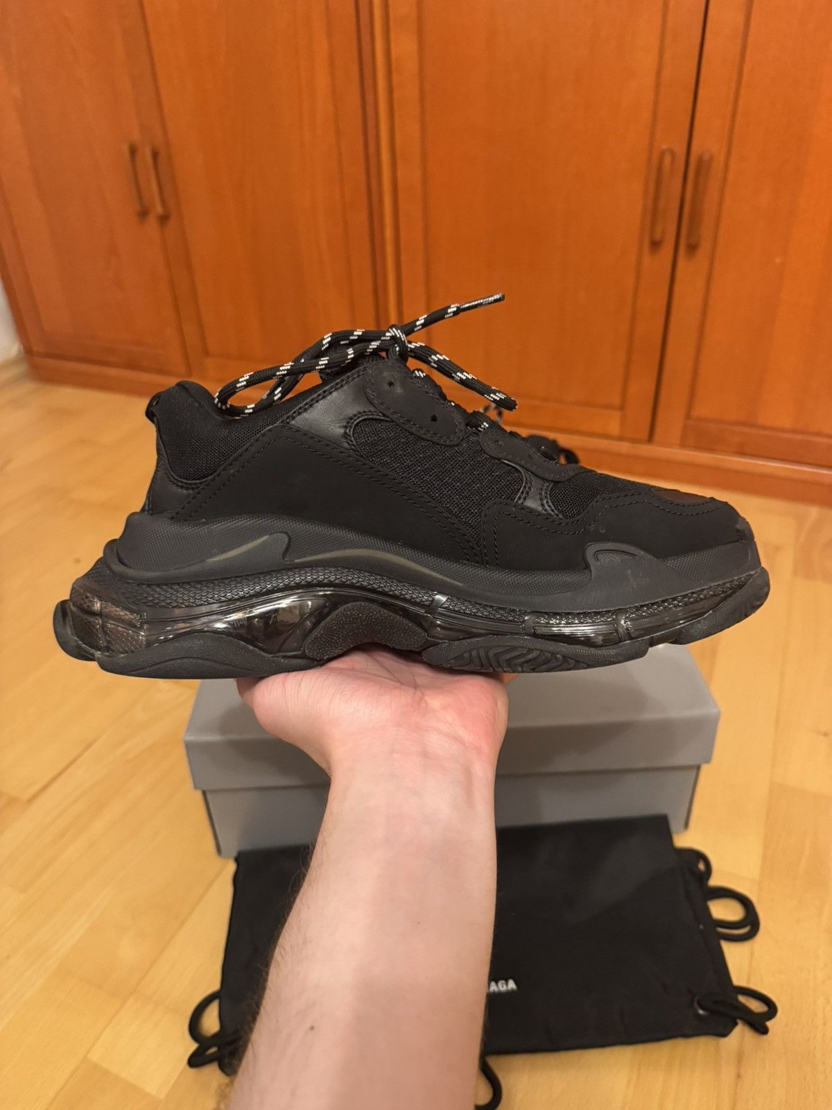 Balenciaga Balenciaga Triple S Triple Black Size US 9 / EU 42 - 4 Thumbnail
