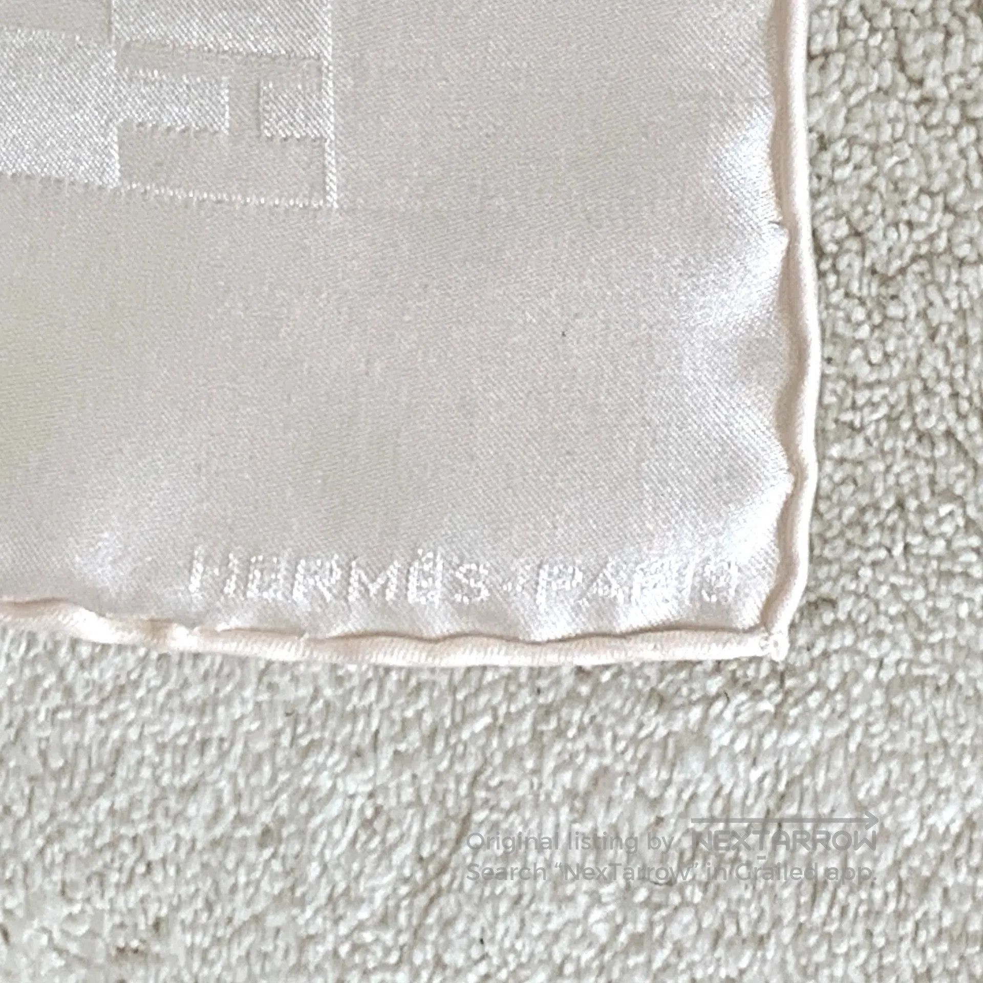 Hermes Hermes White H Letter Full Print Silk Scarf| Size ONE SIZE - 7 Thumbnail
