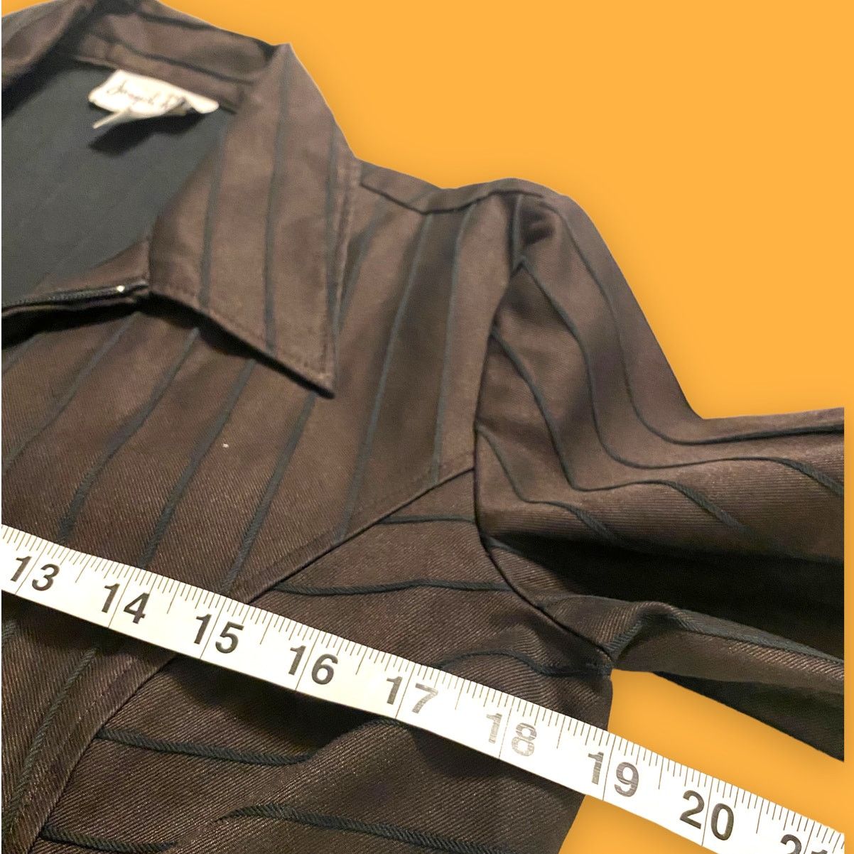 Joseph Ribkoff Joseph Ribkoff Trends VTG Brown Pin-Striped Moto Blazer 10 Size L / US 10 / IT 46 - 4 Thumbnail