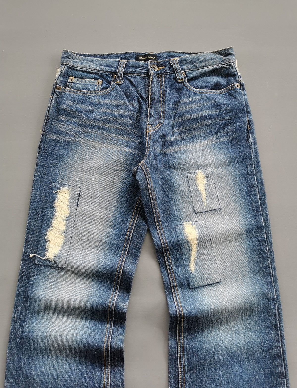 Japanese Brand Beach Sound Distressed Patchwork Reworked Jeans Size US 31 - 4 Thumbnail