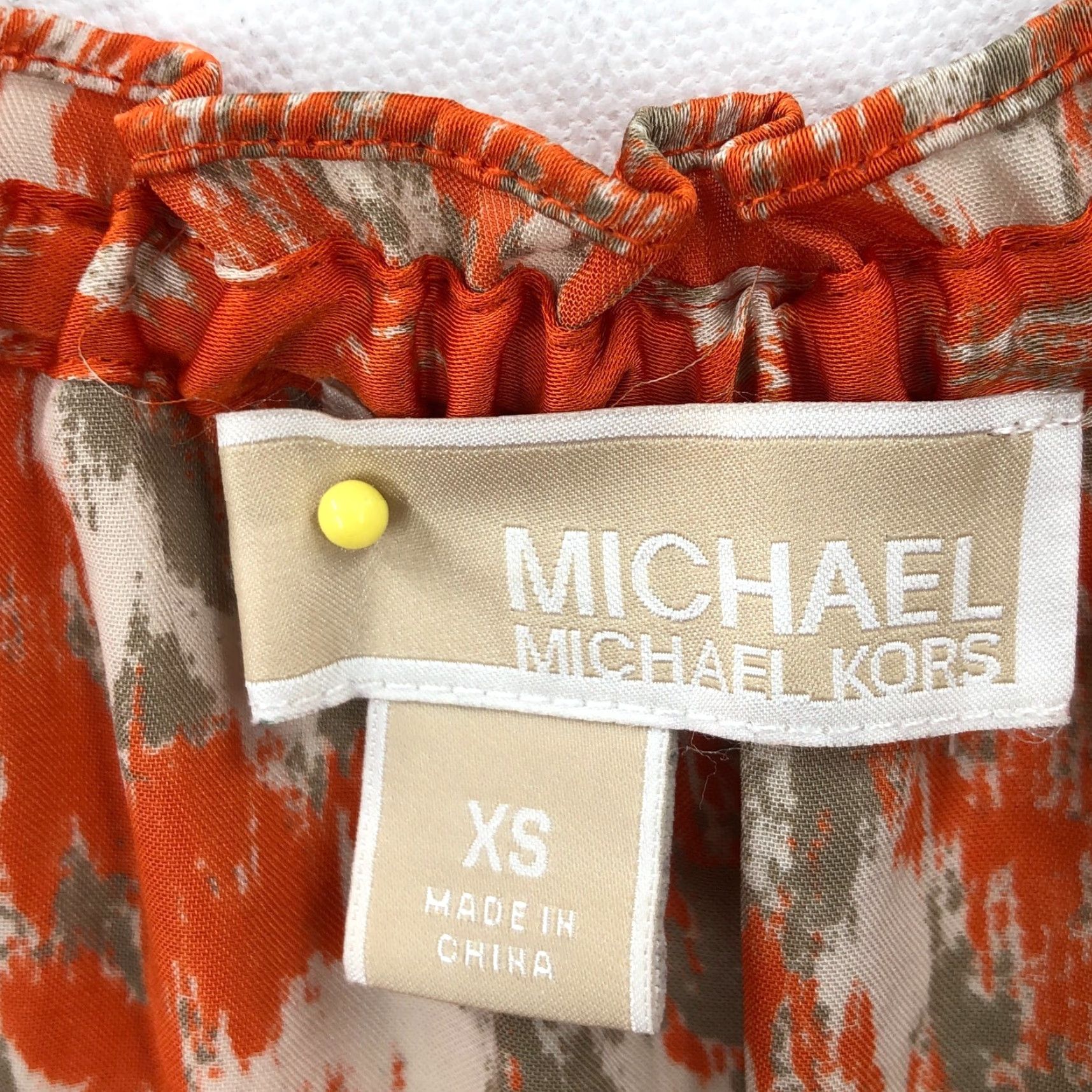 Michael Kors Michael Kors Womens Blouse XS Multicolor Polyester Smocked Waist Size XS / US 0-2 / IT 36-38 - 4 Thumbnail