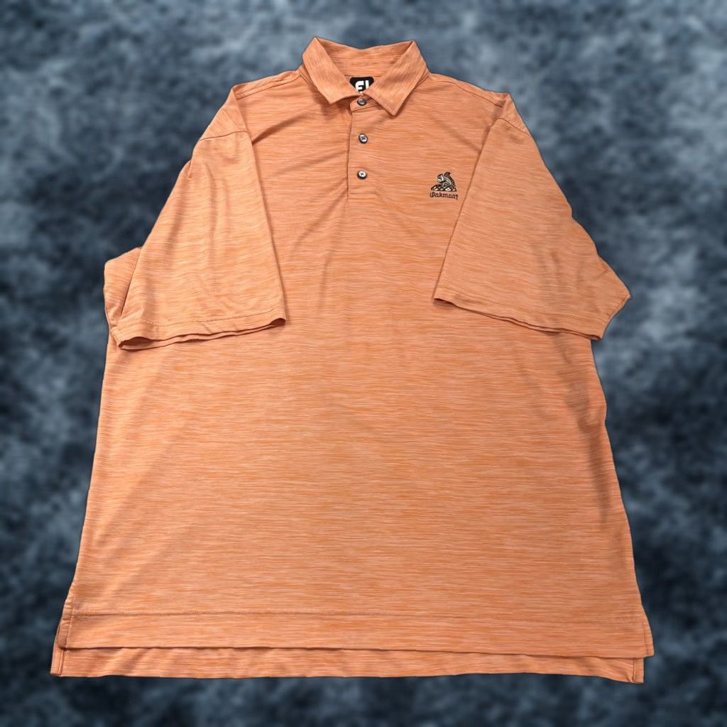 Footjoy FootJoy Polo Shirt Mens Large Orange Logo Embroidered Performance Golf Jersey Shirt Size US L / EU 52-54 / 3 - 1 Thumbnail