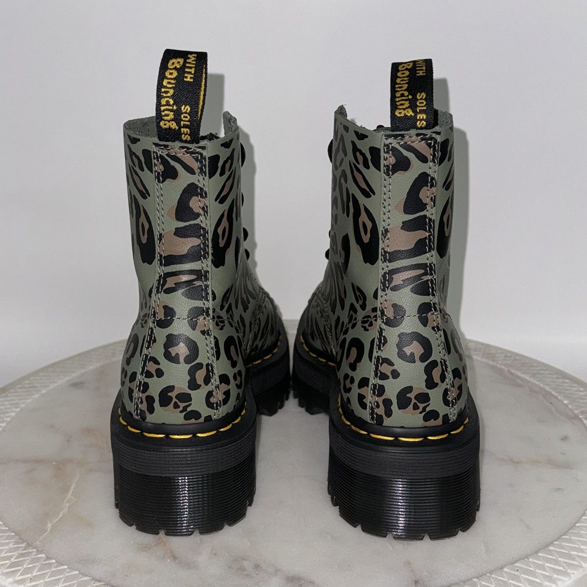NEW Doc Martens Green Leopard SINCLAIR Combat Boots