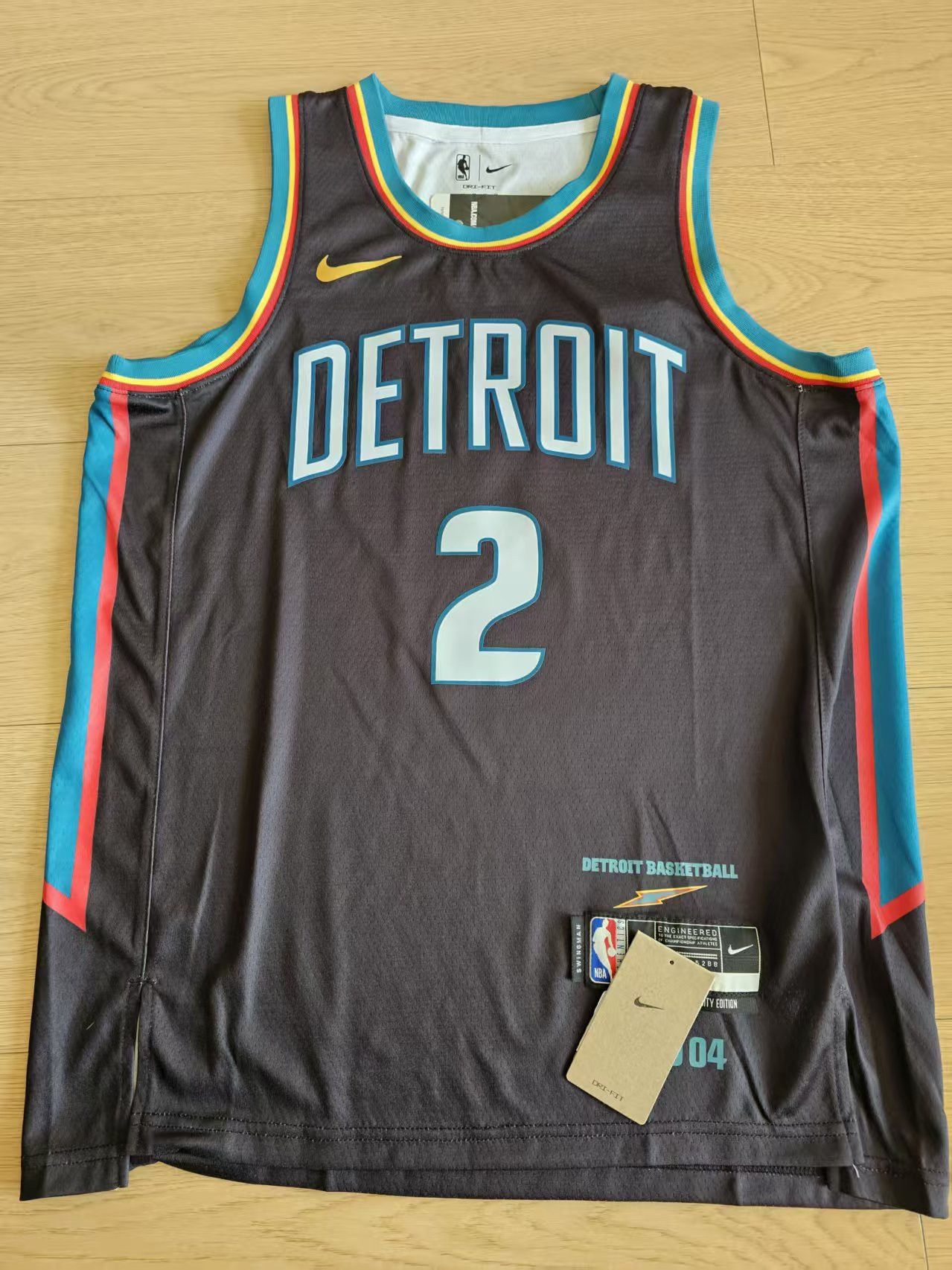 NBA 2026 Detroit Pistons #2 Cade Cunningham Jersey Size US XL / EU 56 / 4 - 1 Thumbnail