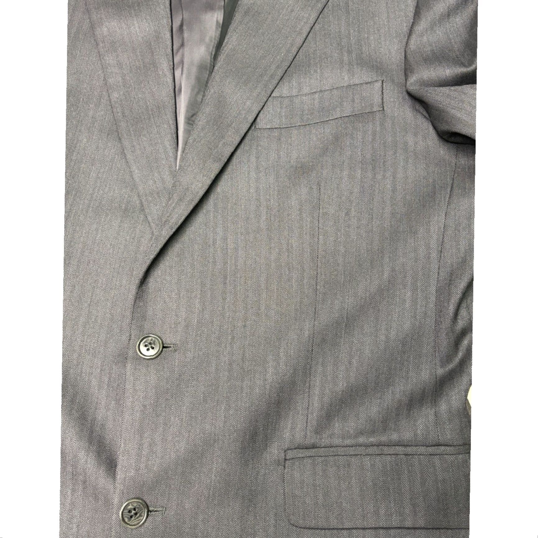 Brooks Brothers Brooks Brothers Madison 1818 Gray Herringbone Wool Blazer Jacket Mens 40L Size 40R - 2 Thumbnail