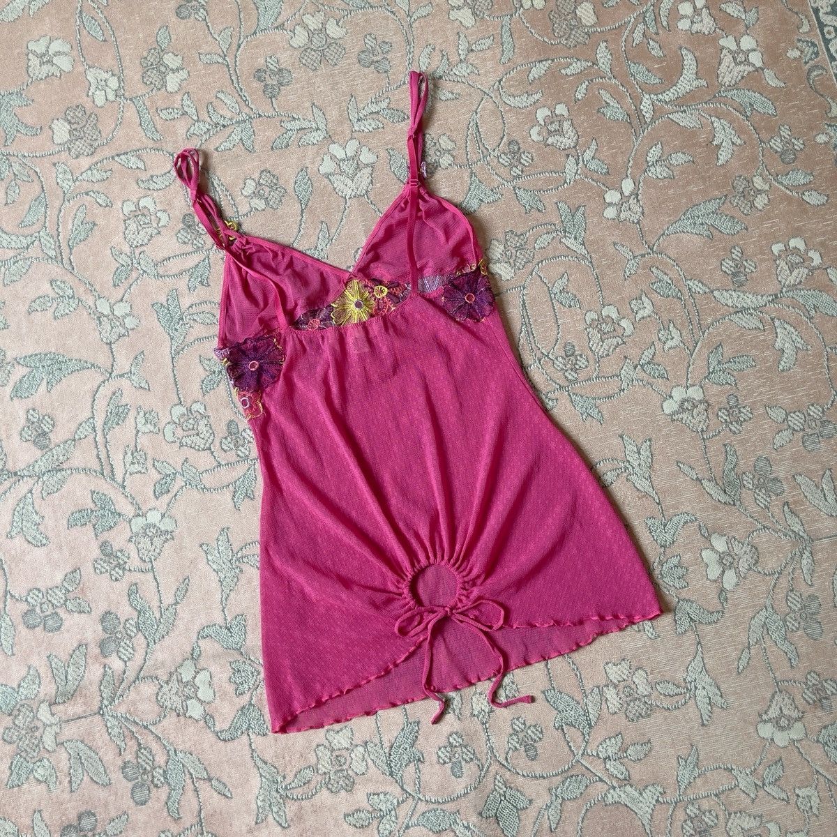 Victoria's Secret Victoria’s Secret Pink Floral Mesh Slip Dress (XS–S) Size S / US 4 / IT 40 - 9 Thumbnail