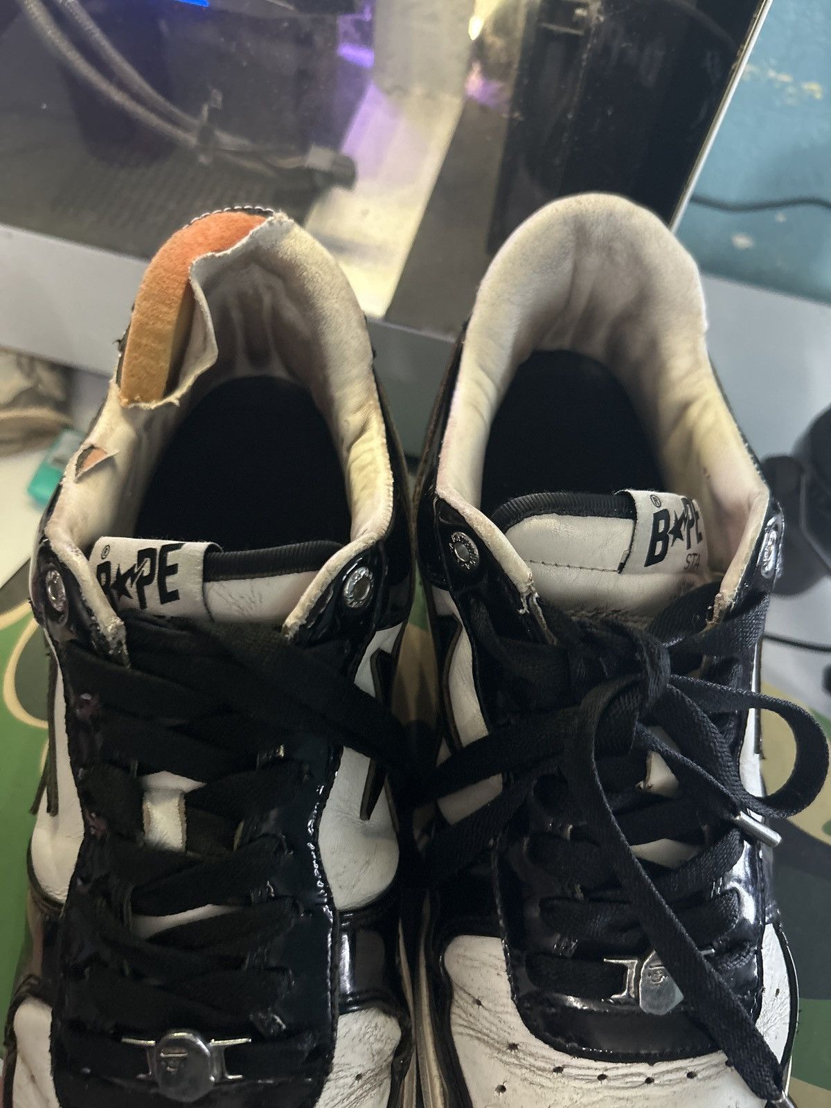 Bape Bape Sta Low M1 IT Black/White Size US 12 / EU 45 - 7 Thumbnail