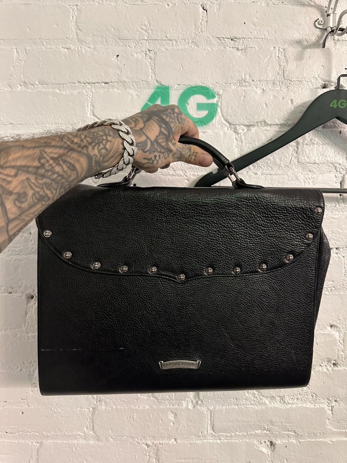 Chrome Hearts CHROME HEARTS STUDDED LEATHER BRIEFCASE BAG Size ONE SIZE - 1 Thumbnail