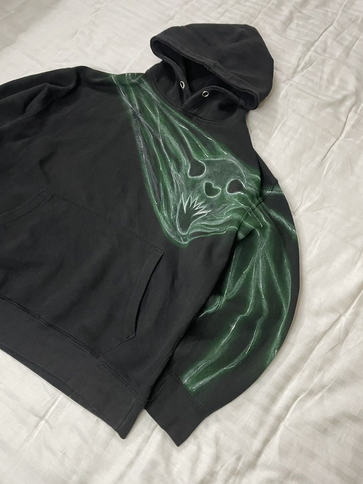 Handmade Custom Hand Made Hand Painted Hoodie With Scull Size US L / EU 52-54 / 3 - 2 Thumbnail