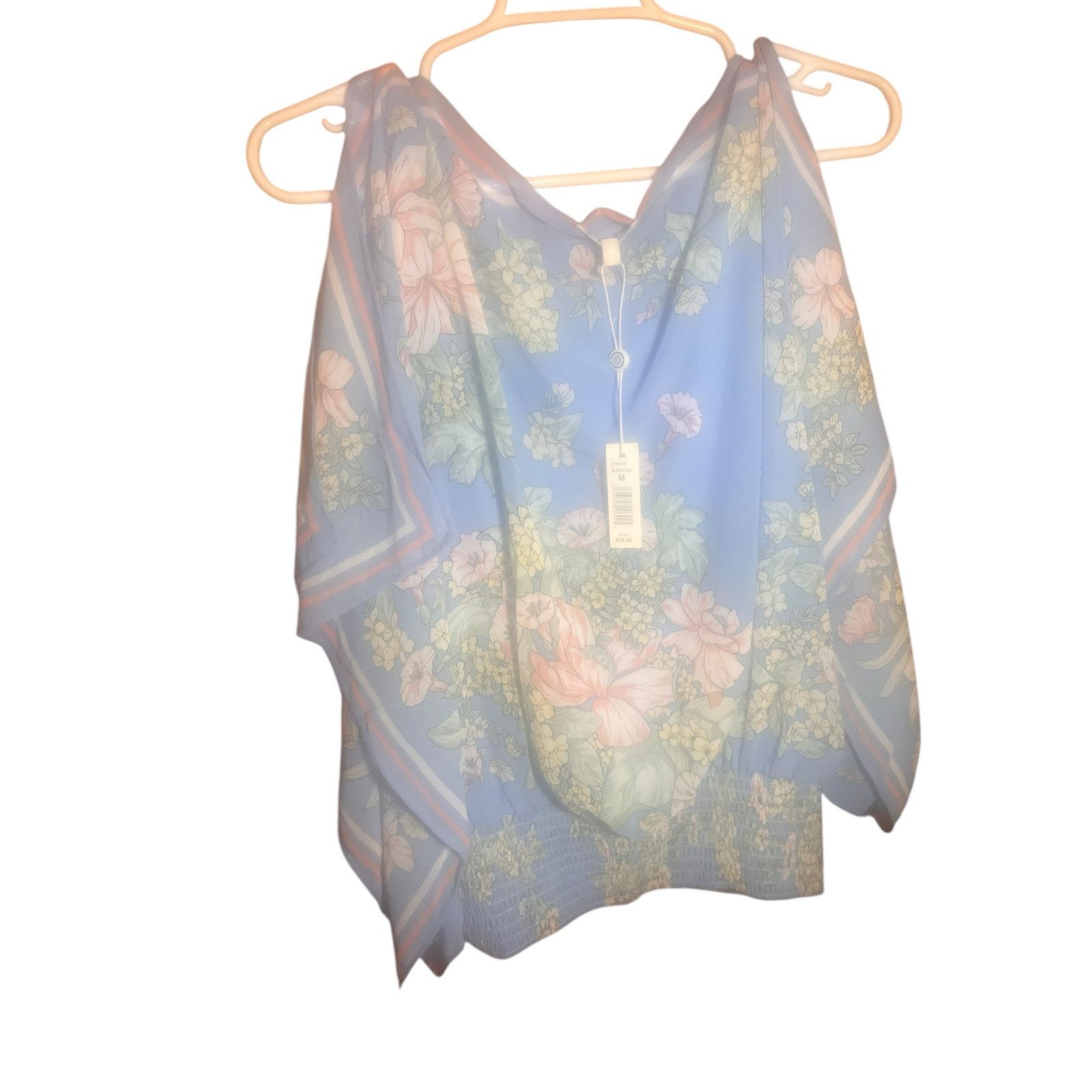 Other Max Studio Blue Floral Handerchief Blouse Size M NWT Size M / US 6-8 / IT 42-44 - 10 Thumbnail