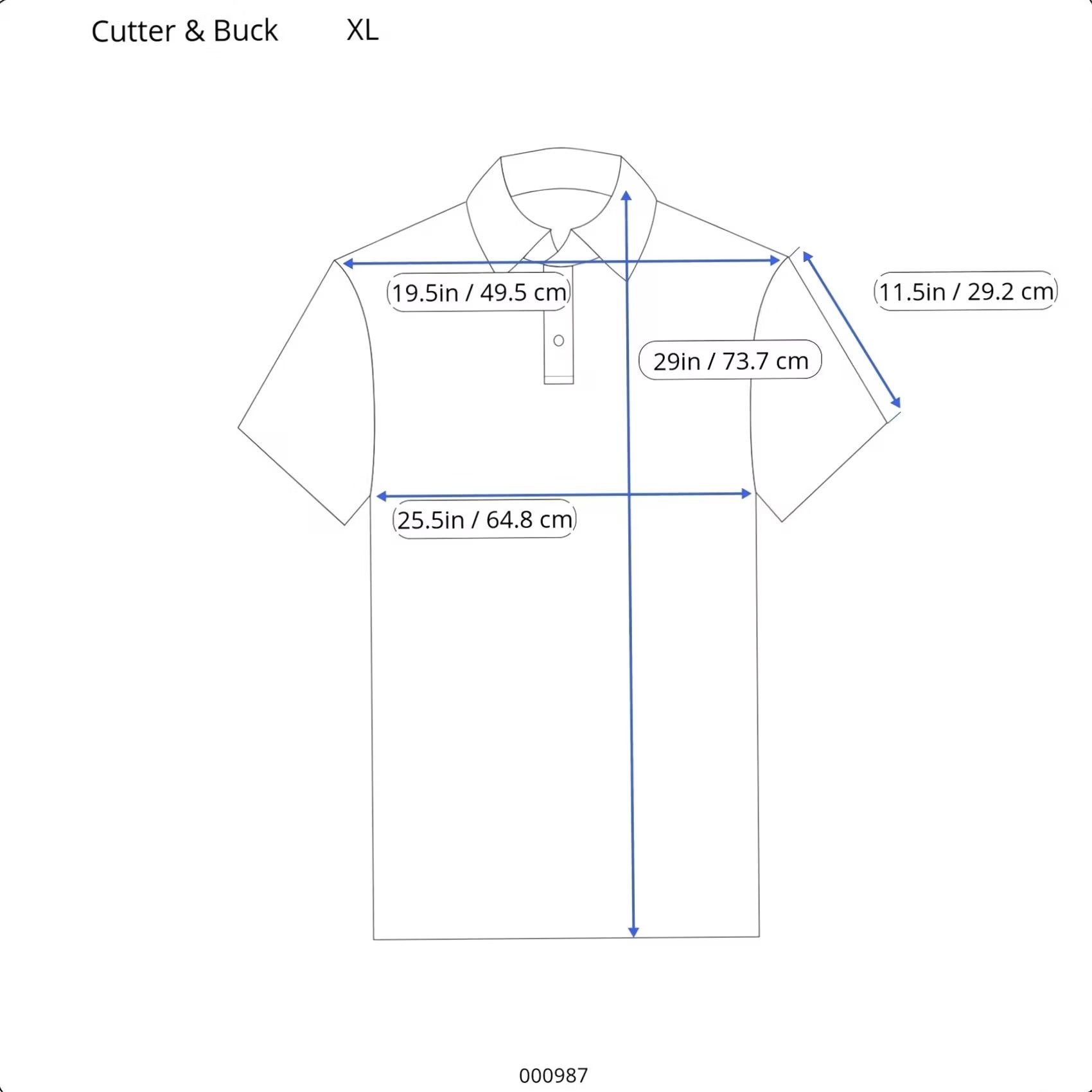 Cutter & Buck Cutter & Buck Polo Shirt Men's XL Royal Blue Heathered Short Sleeve with Pocket Size US XL / EU 56 / 4 - 6 Thumbnail