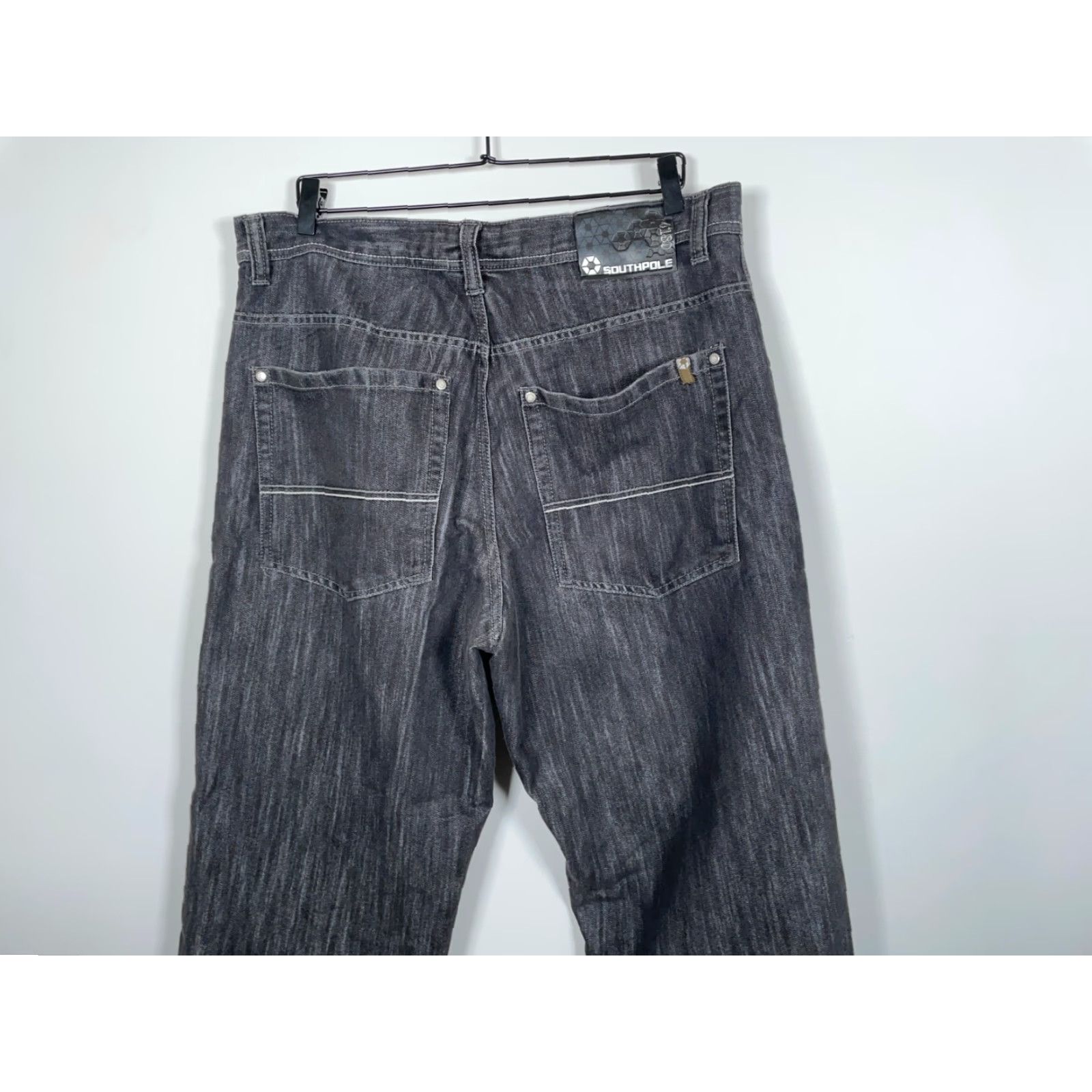 Southpole VINTAGE Southpole Jeans Baggy Fit Men 38x31 Black Denim Hip Hop 90s Mens Jeans Size US 38 / EU 54 - 4 Thumbnail