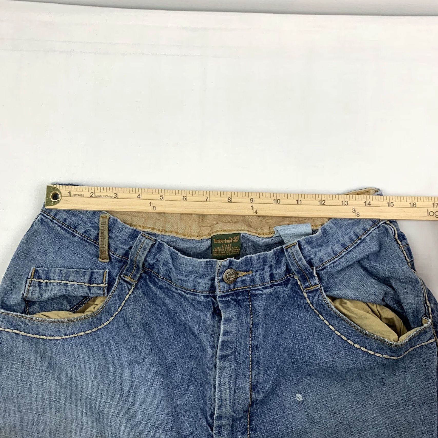 Timberland VINTAGE Timberland Jeans Men Adult 34 Blue Thrashed Grunge Straight Leg Baggy Fit 90s Jeans Size US 34 / EU 50 - 7 Thumbnail