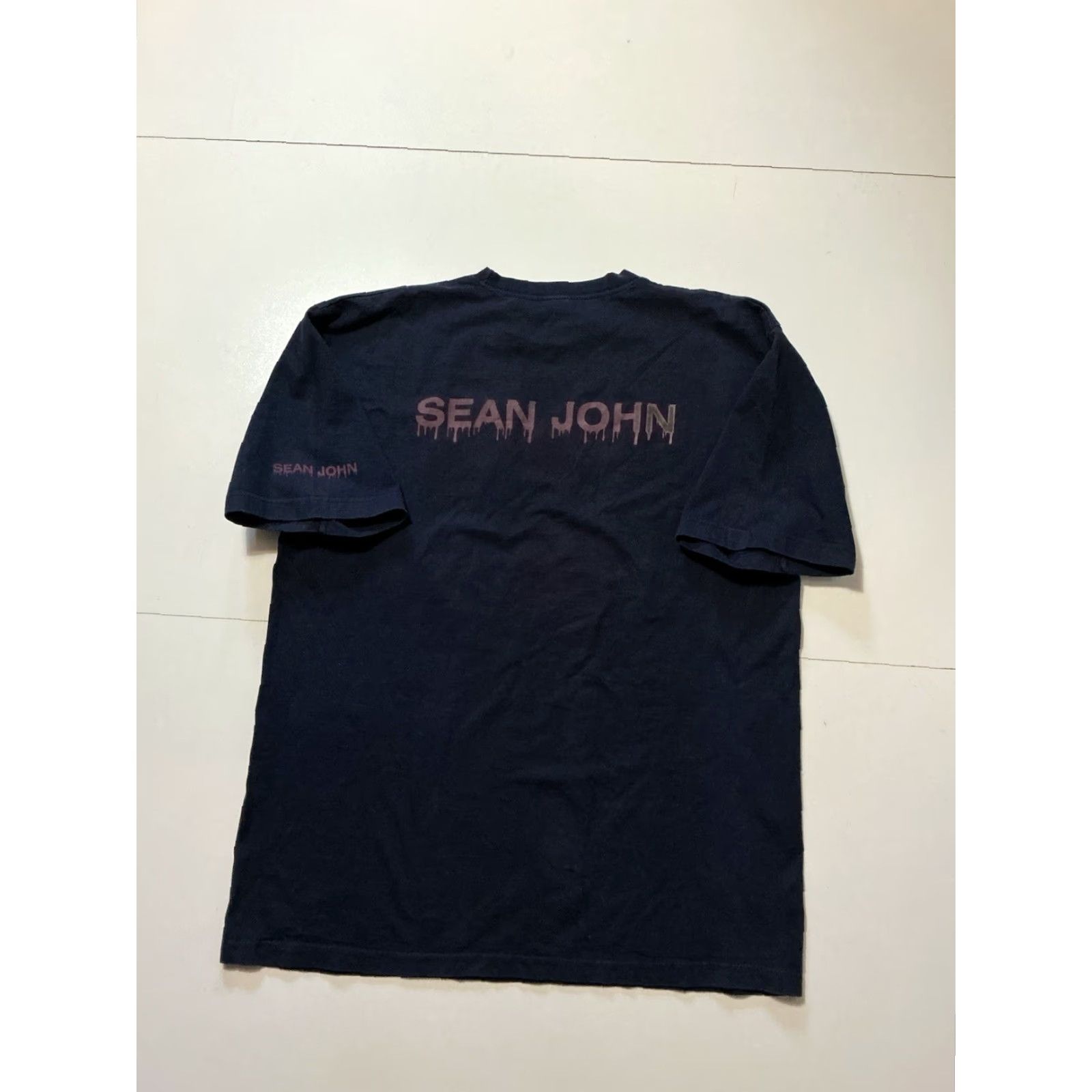 Sean John VINTAGE Sean John T-Shirt XL Hip Hop Graphic Studded Navy Blue Busta Rhymes Men Shirts Mens XL Size US XL / EU 56 / 4 - 3 Thumbnail