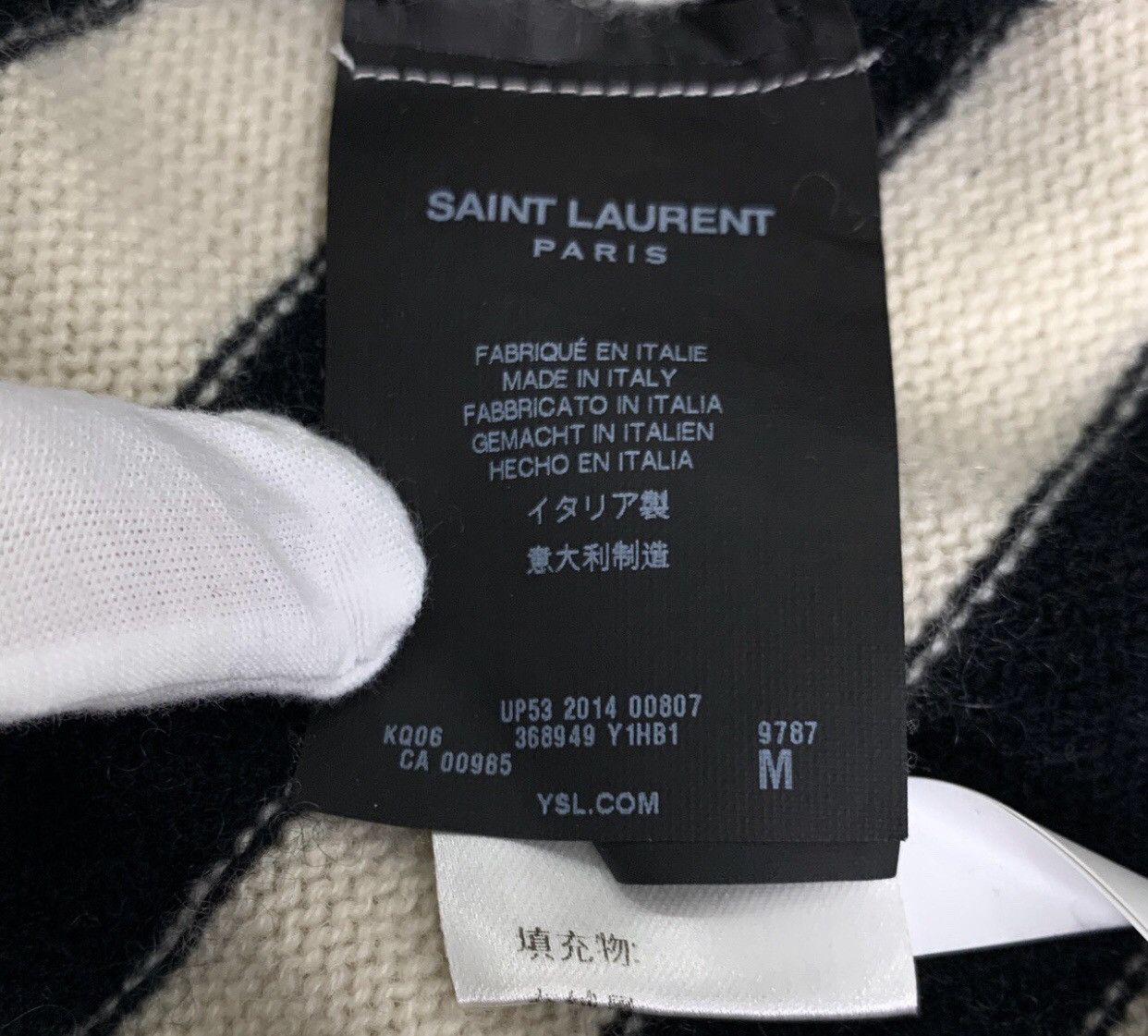 Saint Laurent Paris Saint Laurent SLP black and white cashmere knitted sweater Size US M / EU 48-50 / 2 - 6 Thumbnail